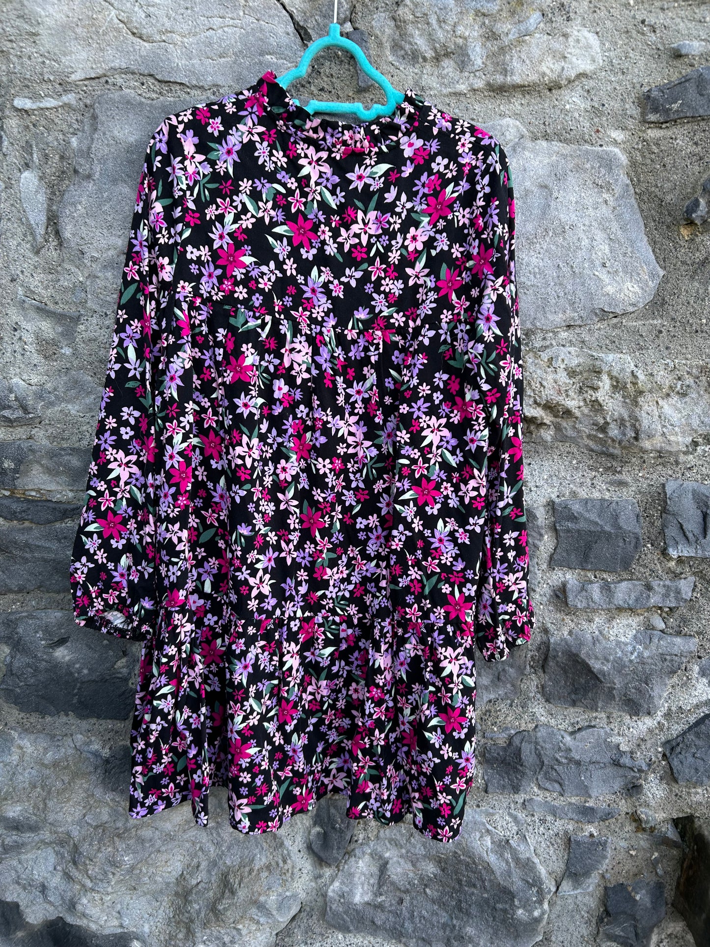 Pink&purple flowers dress 7-8y (122-128cm)