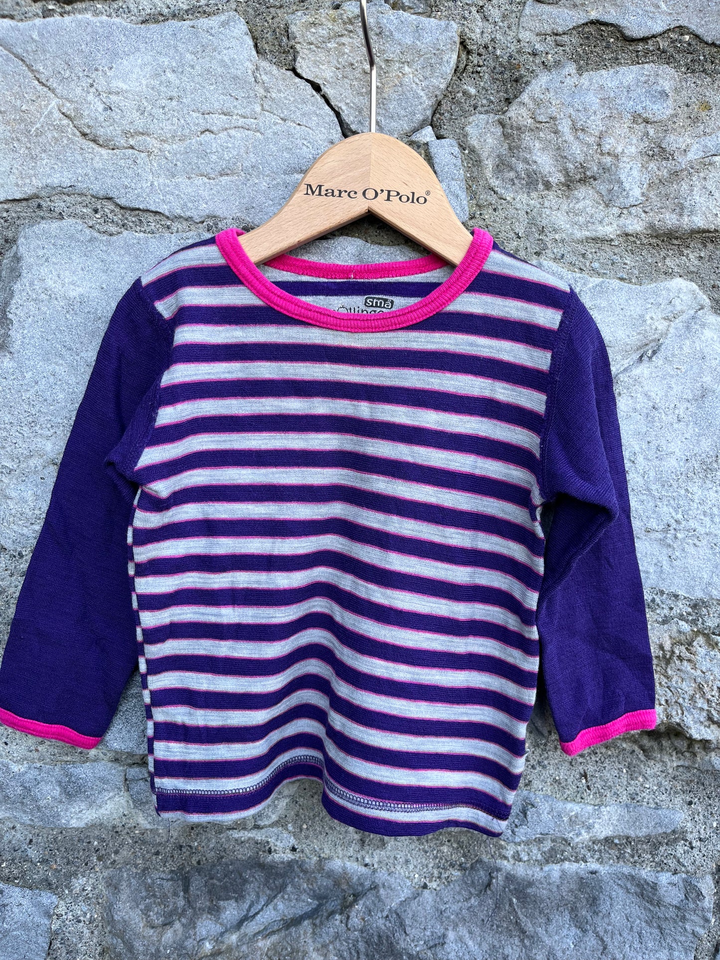 Stripy woolly top 12m (80cm)