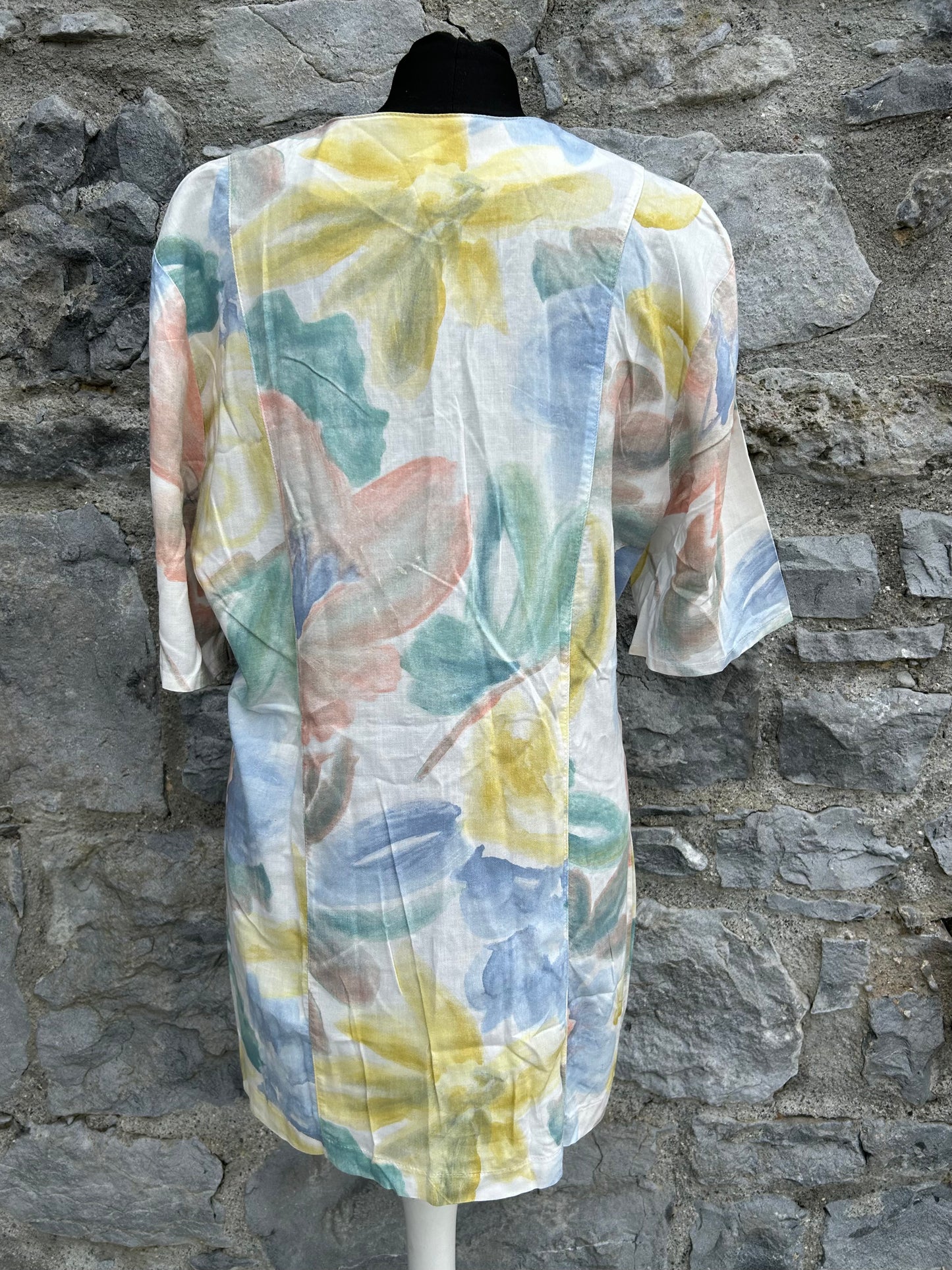 80s pastel floral top uk 12-14