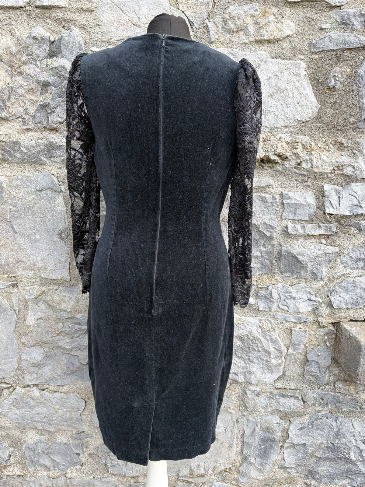 90s black velvet&lace dress uk 6-8