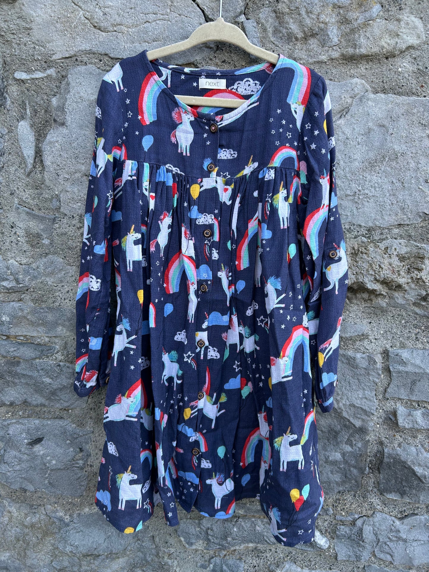 Unicorns&rainbows navy dress 5-6y (110-116cm)