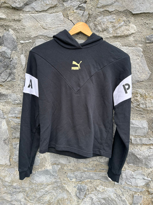 Black cropped logo hoodie  13-14y (158-164cm)
