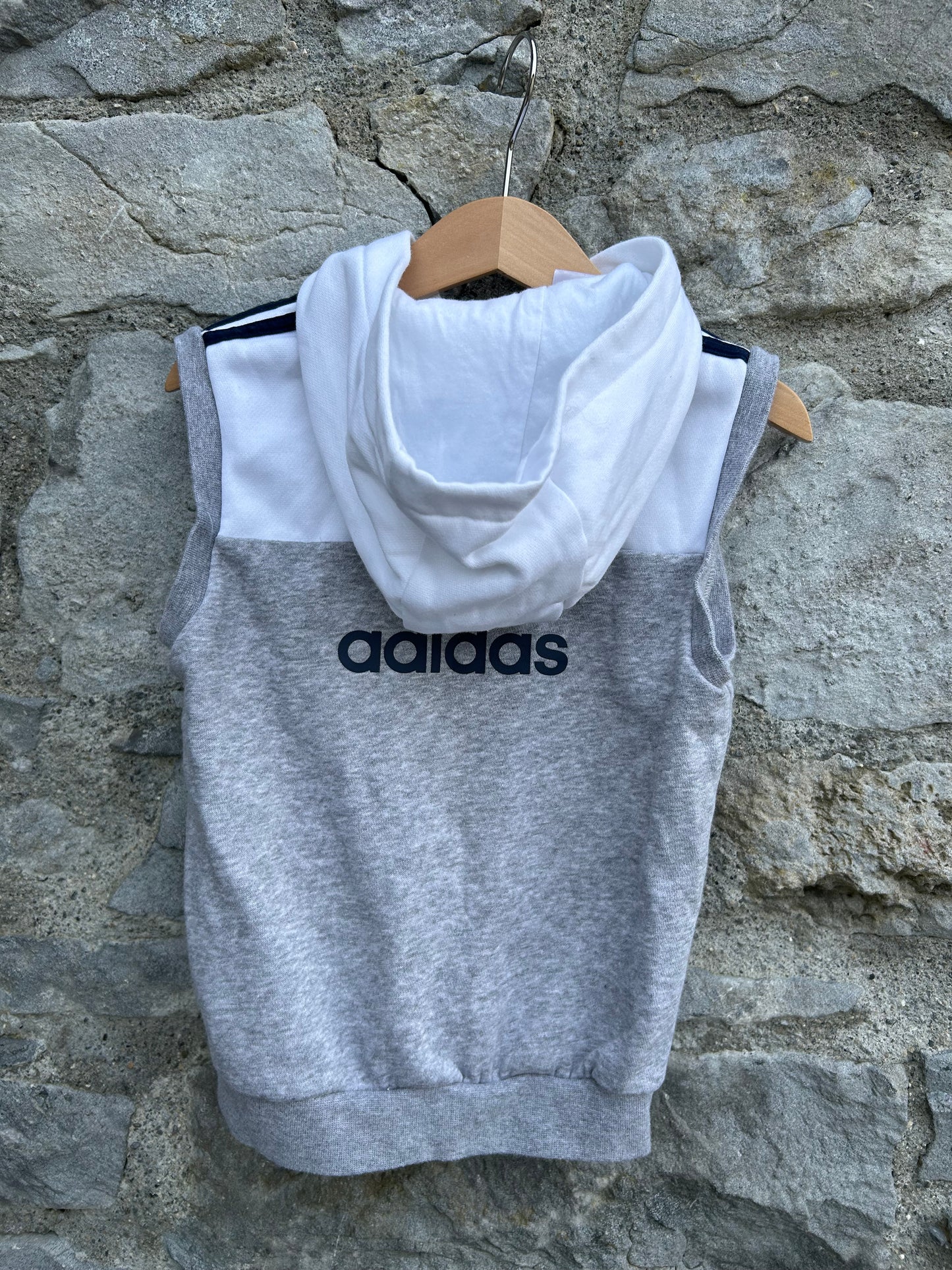 Grey&white sleeveless hoodie 3-4y (98-104cm)