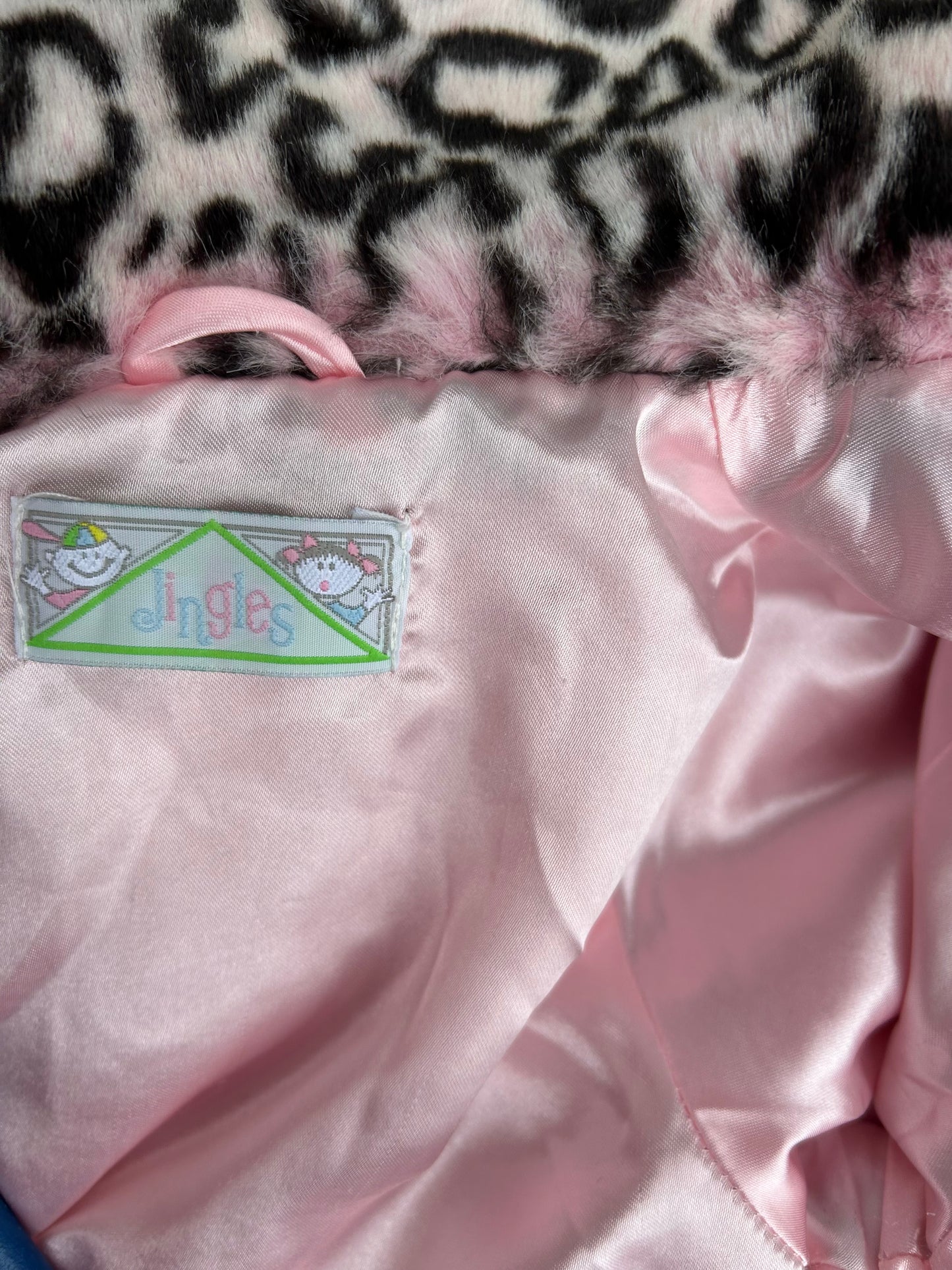90s pink leopard print faux fur 6m (68cm)
