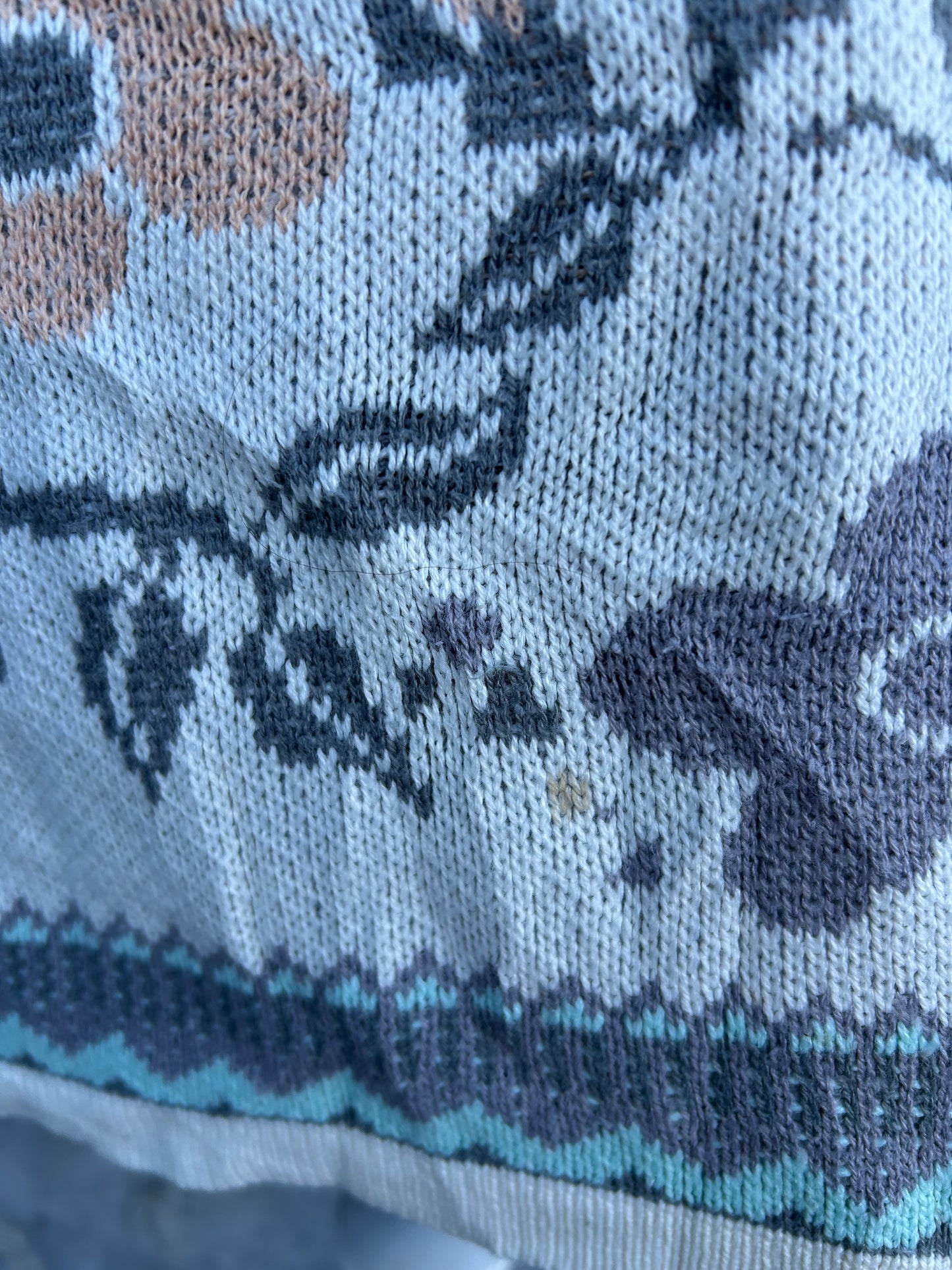80s pastel floral long jumper uk 10-12