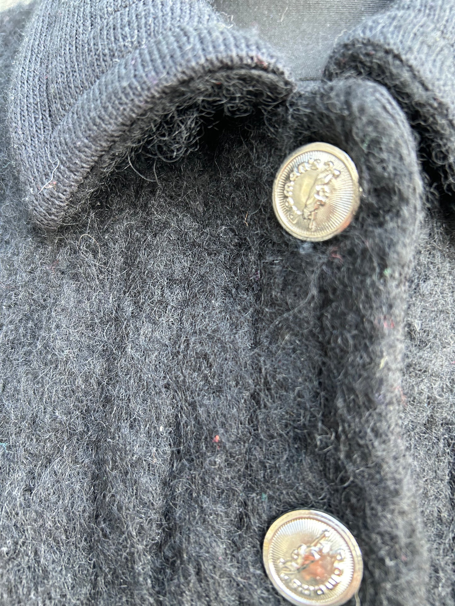 90s black woolly jacket uk 8-10