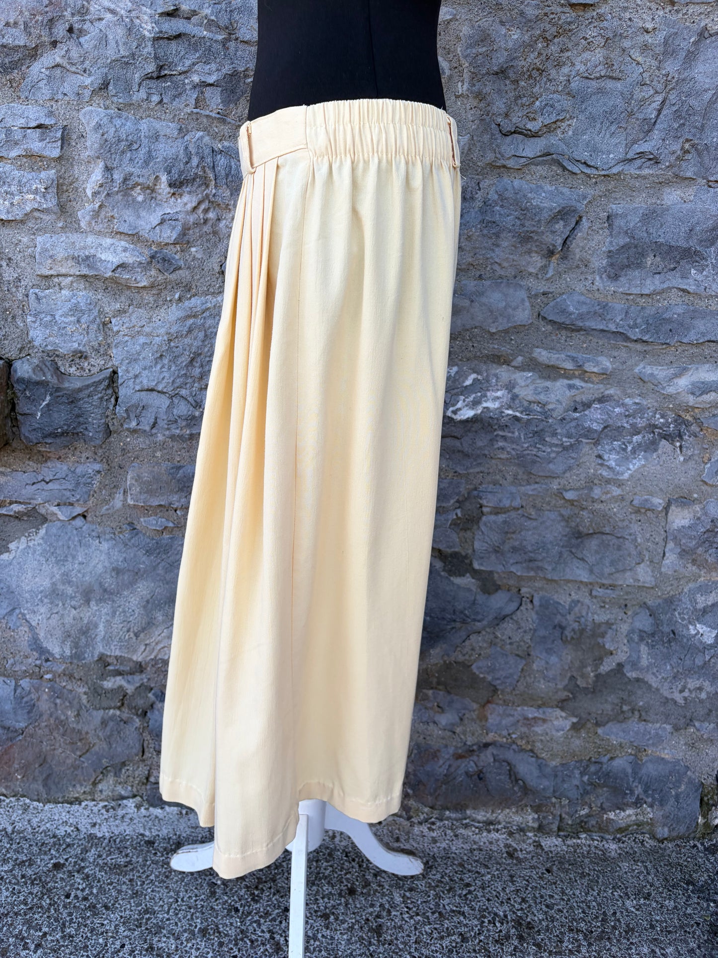 80s yellow button up skirt uk 14