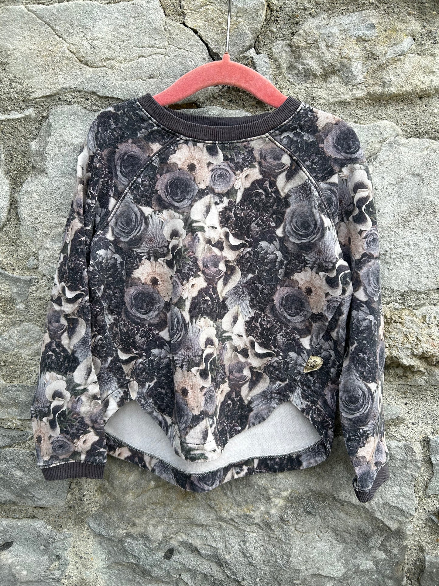 Grey floral sweatshirt 4-5y (104-110cm)