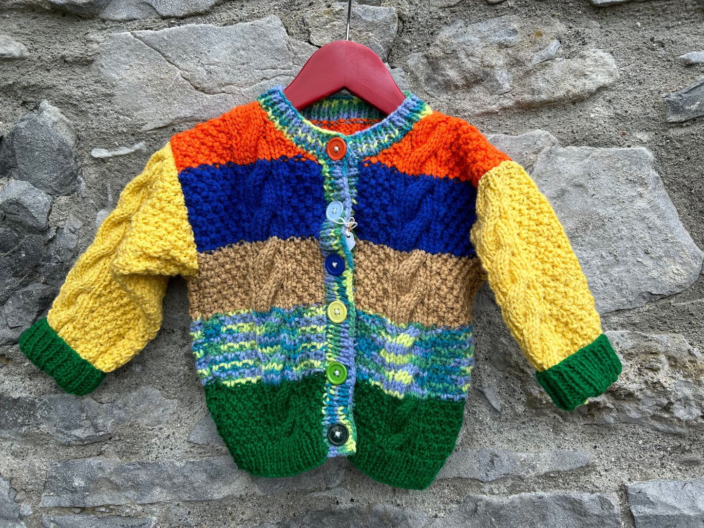 Colourful Aran cardigan 18m (86cm)