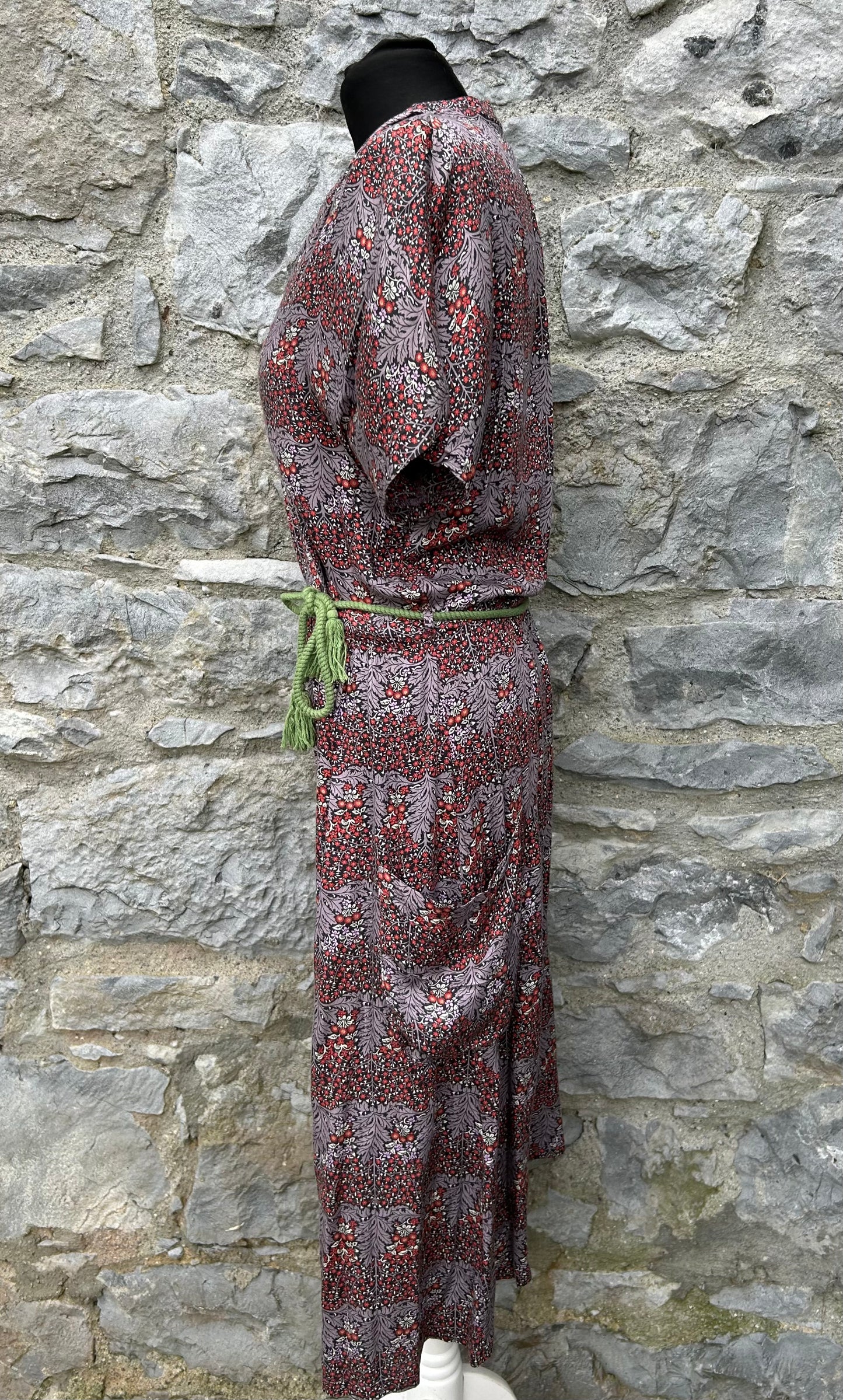 Red&grey floral dress uk 12
