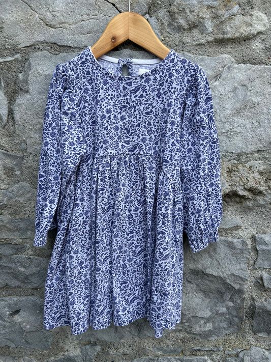Blue flowers dress  4-5y (104-110cm)