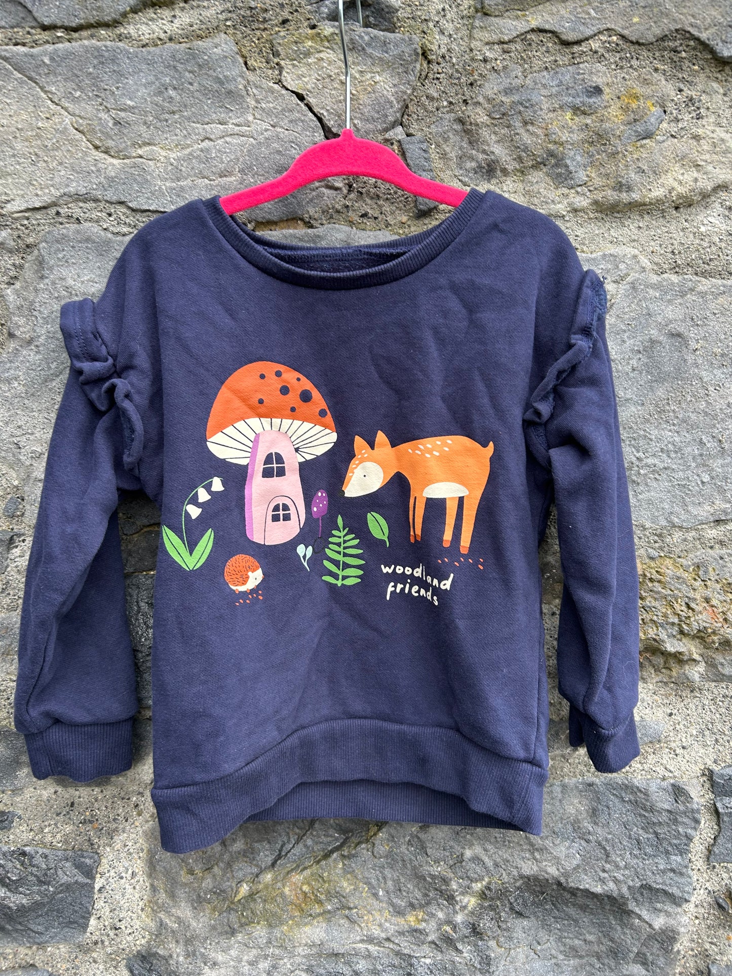 Forest animals navy sweatshirt 2-3y (92-98cm)