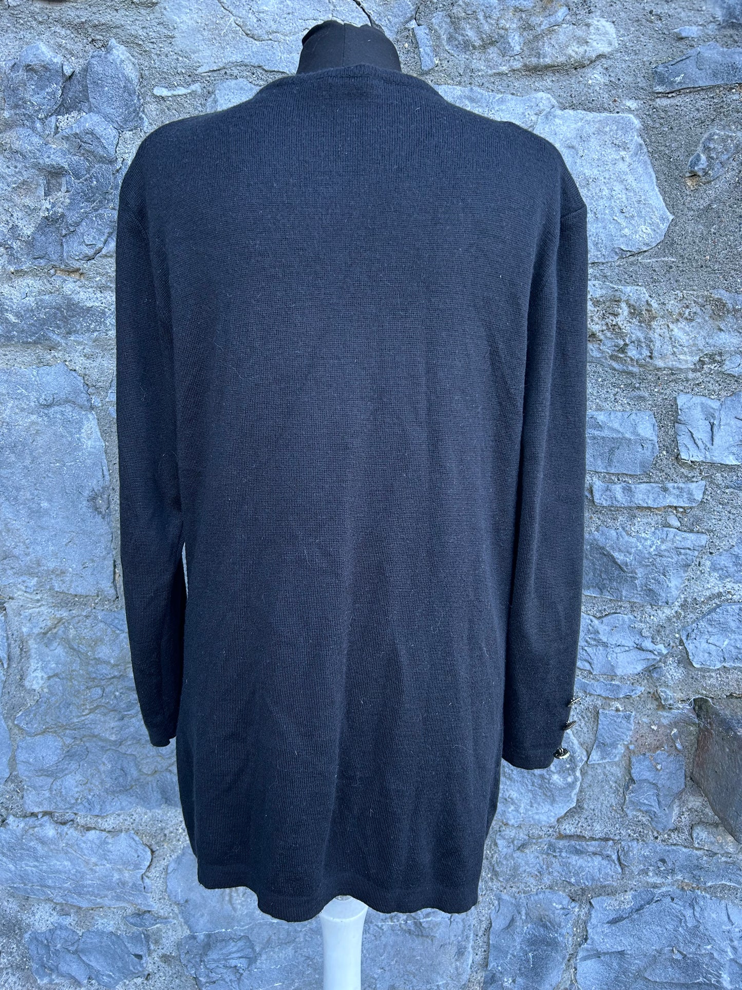 90s black long cardigan uk 12