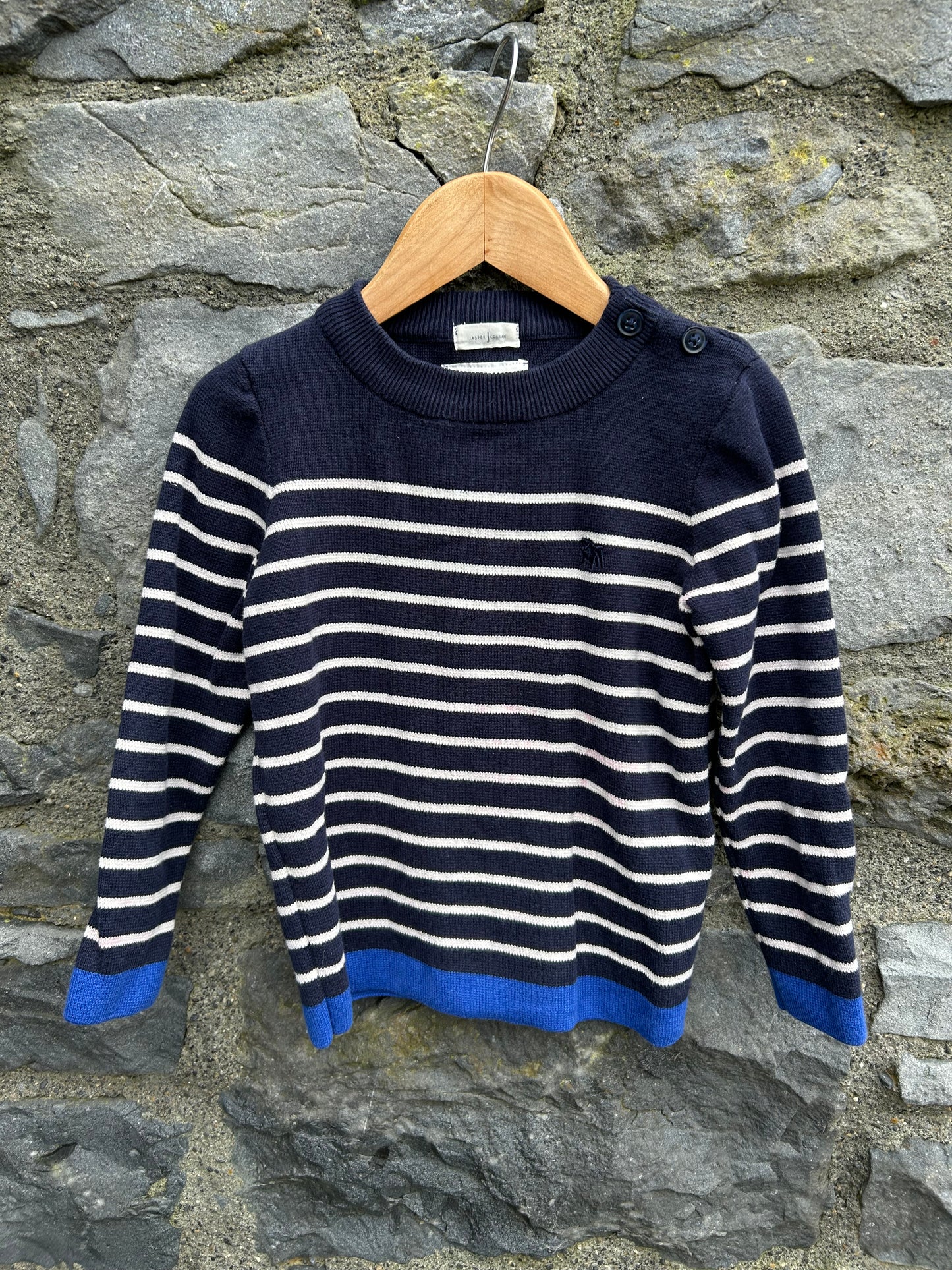 Navy stripy jumper 5y (110cm)