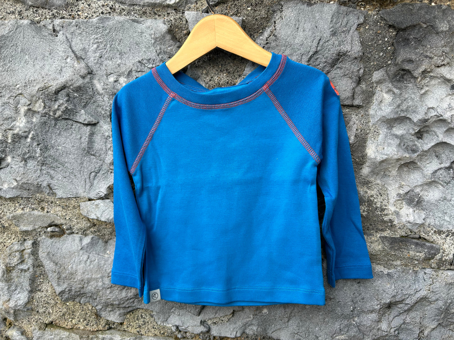 Blue raglan top 12m (80cm)