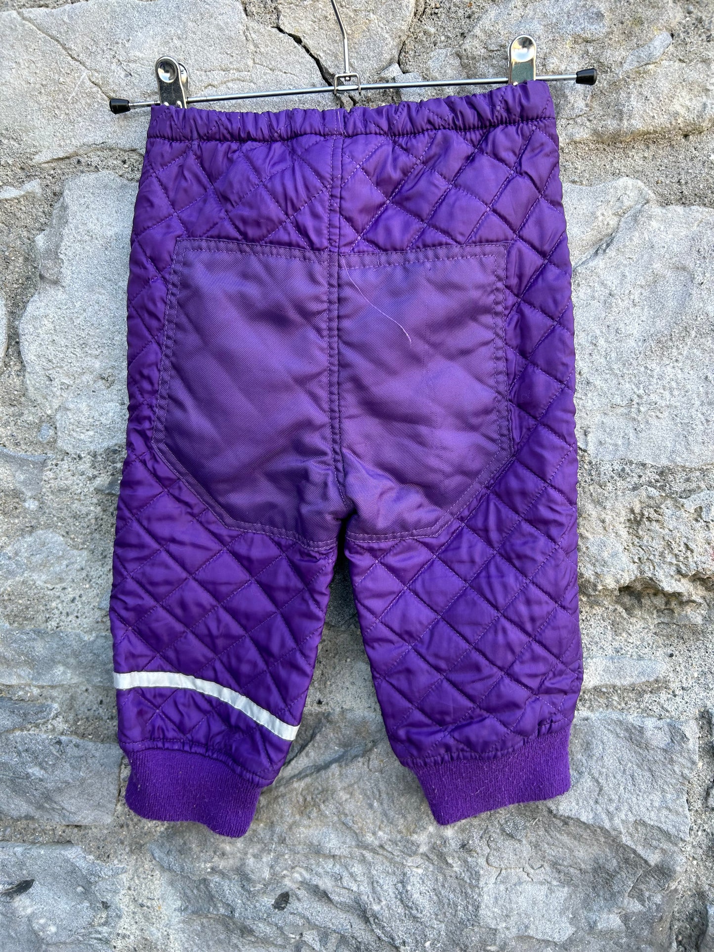 Purple quilted thermal pants 12m (80cm)
