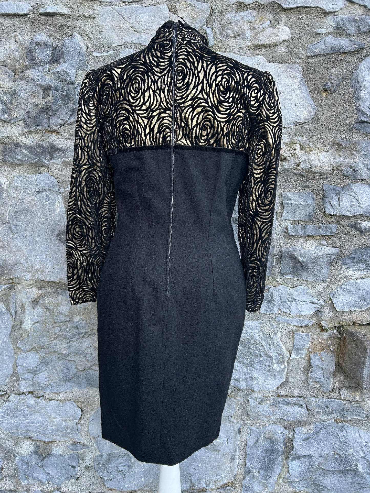 90s Black&gold dress uk 6-8