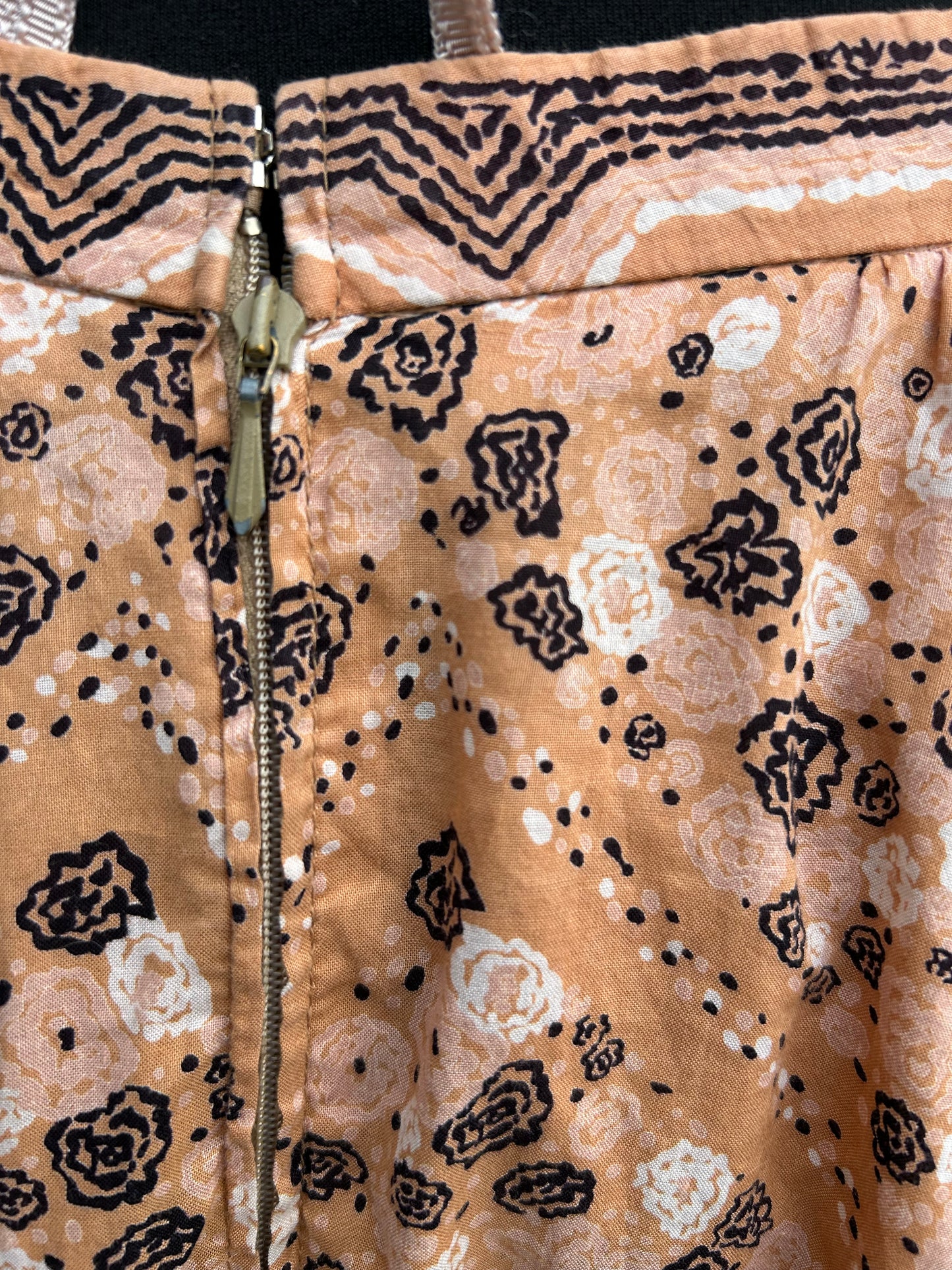 80s brown abstract skirt uk 10