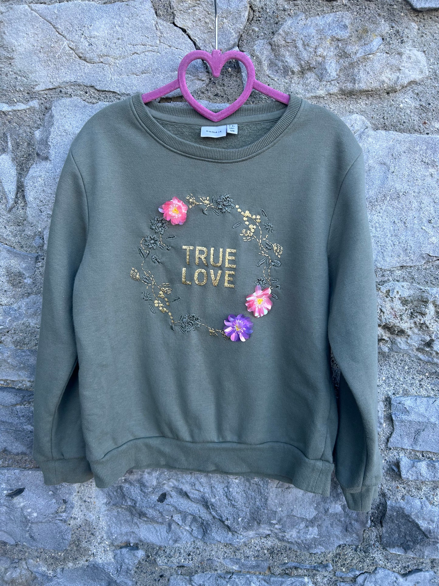 True love khaki sweatshirt 7-8y (122-128cm)