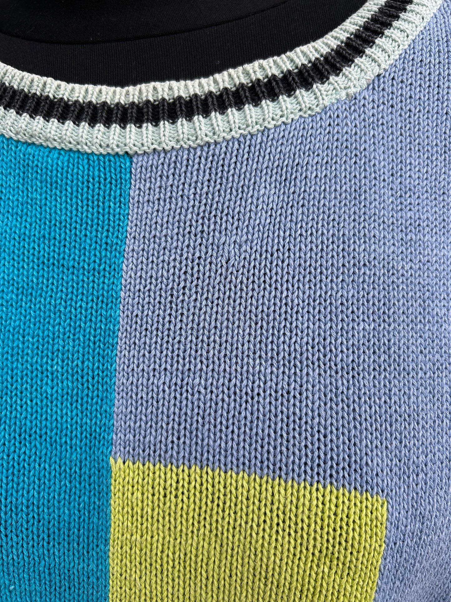 90s green panel jumper uk 18-20
