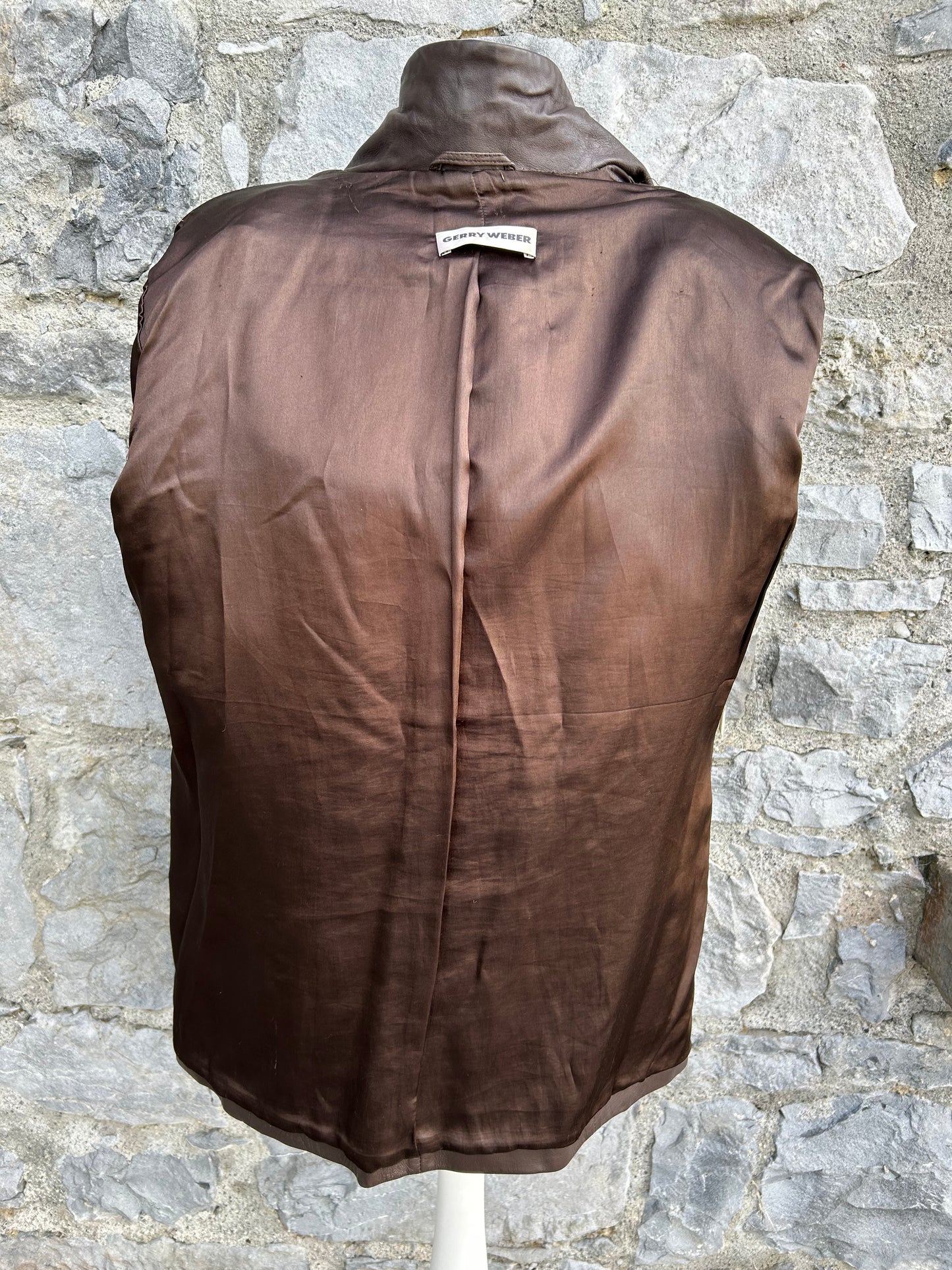 90s brown leather jacket uk 12