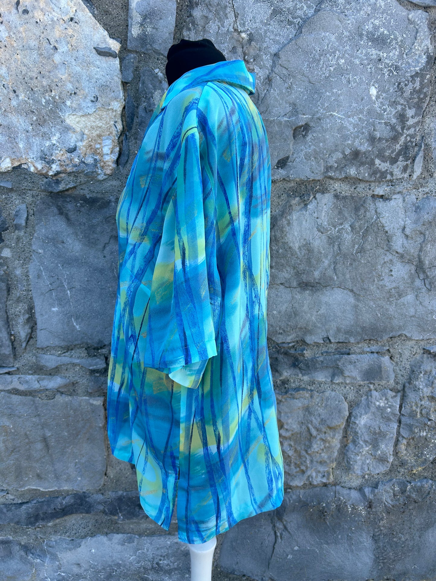 80s abstract blue shirt uk 14-16