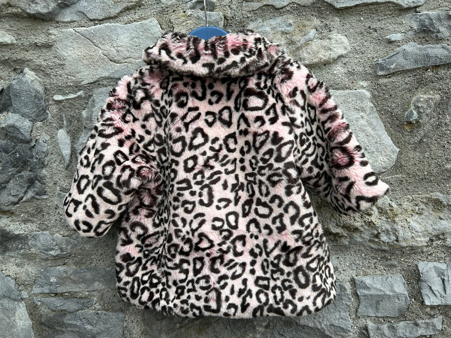 90s pink leopard print faux fur 6m (68cm)
