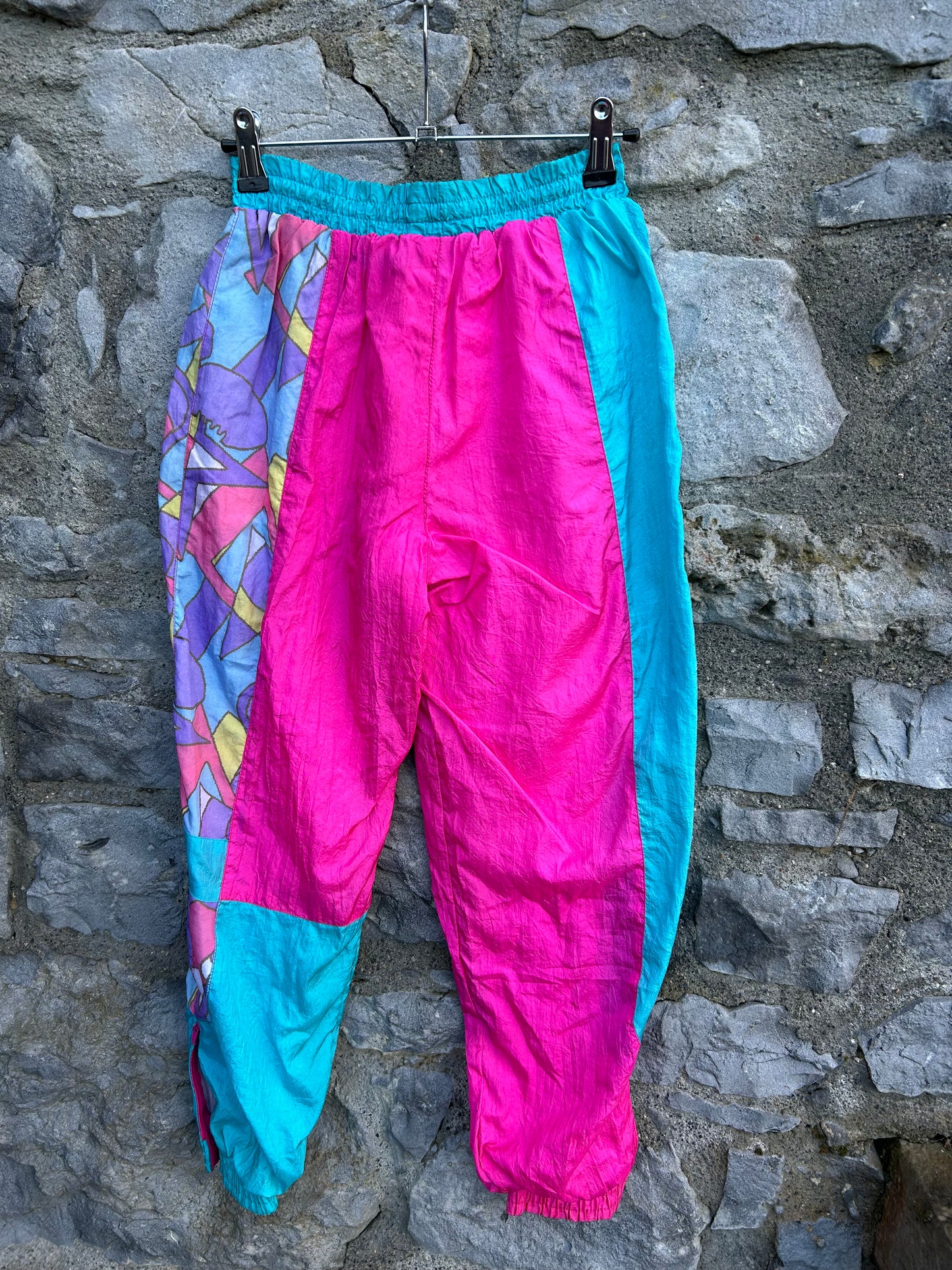 80s pink&teal shell pants 9-10y (134-140cm)