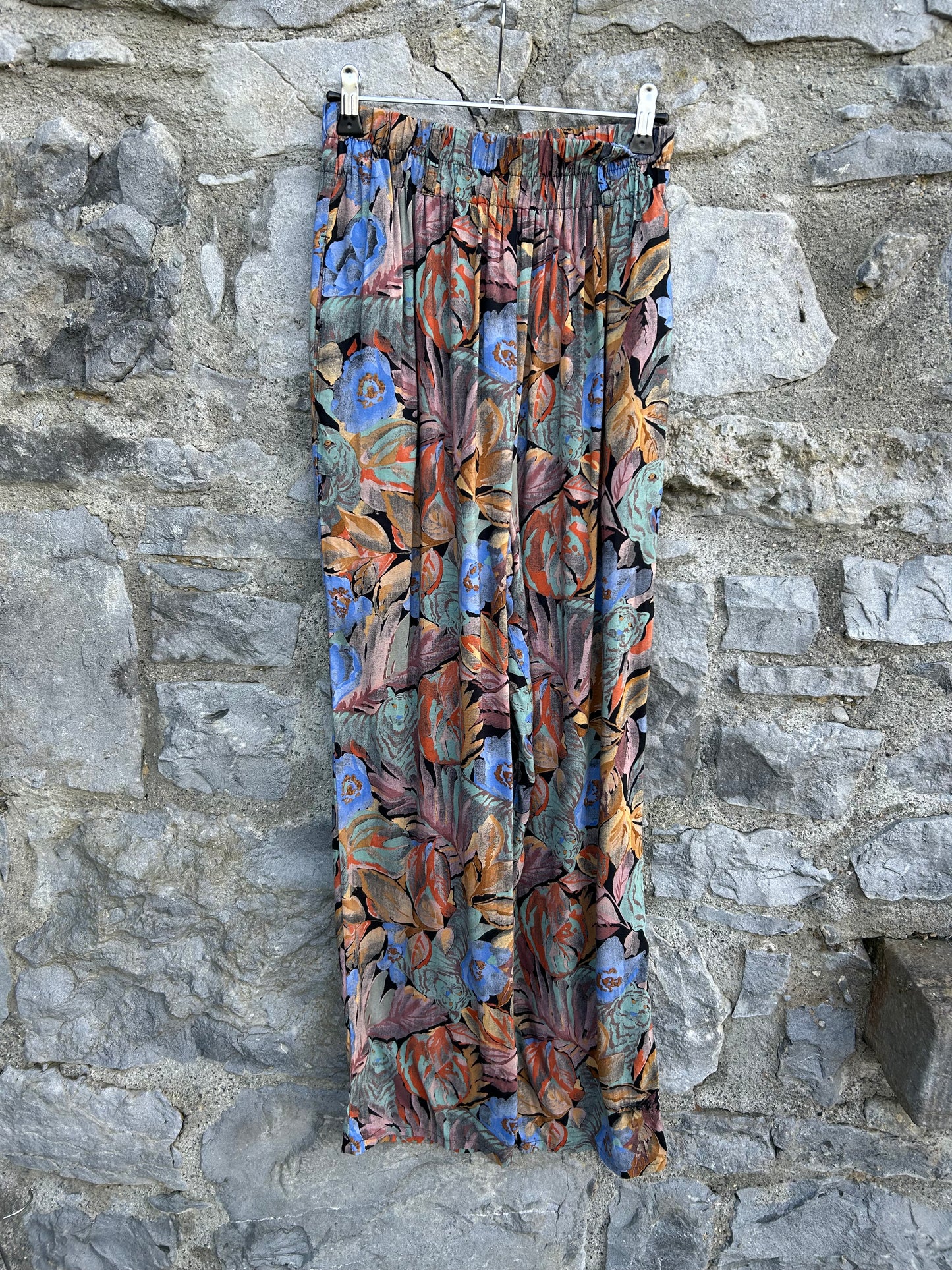 80s leaves Blue&brown pants uk 6-8