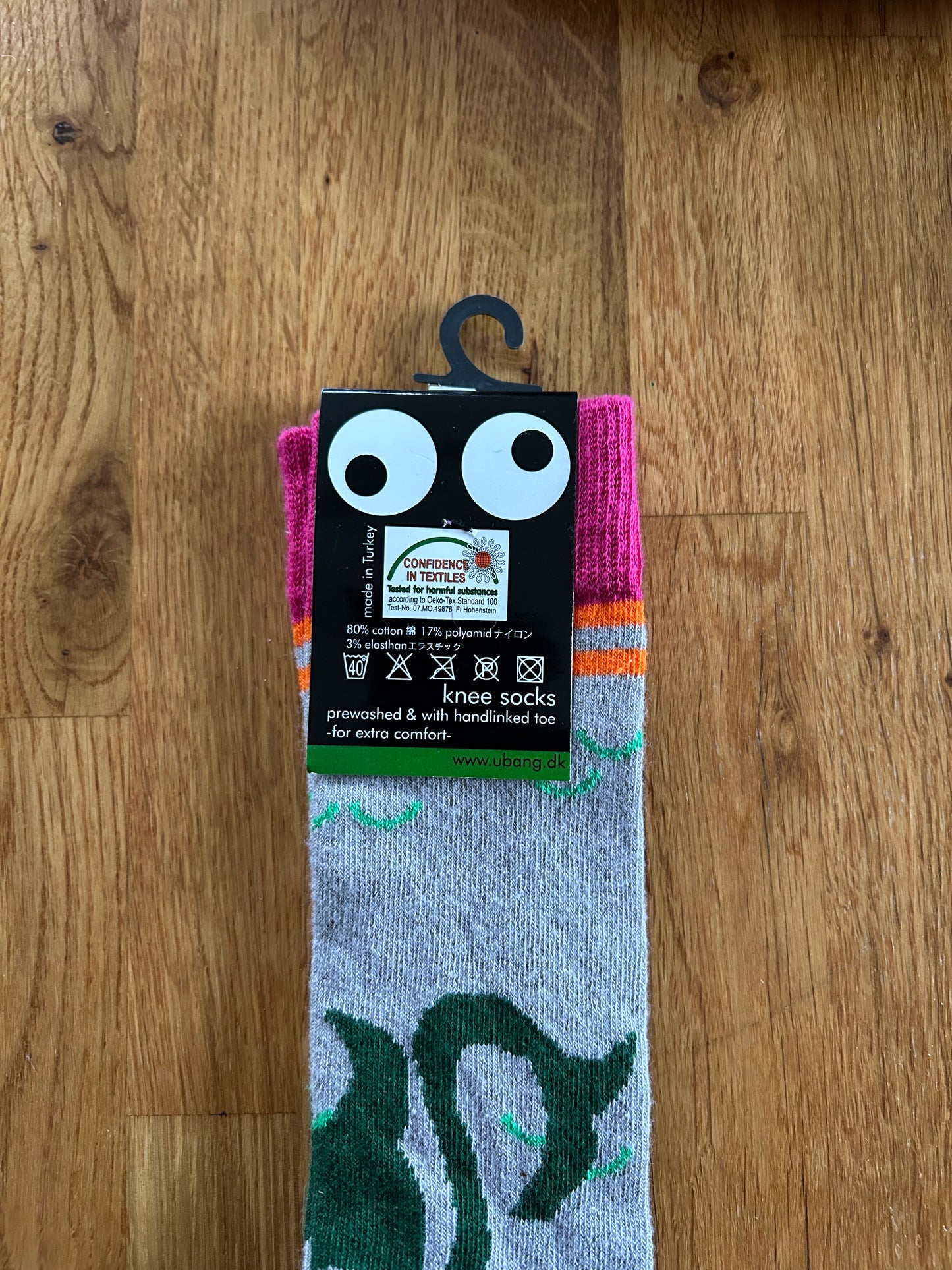 Pink&grey long socks uk 11-13 (eu 29-32)