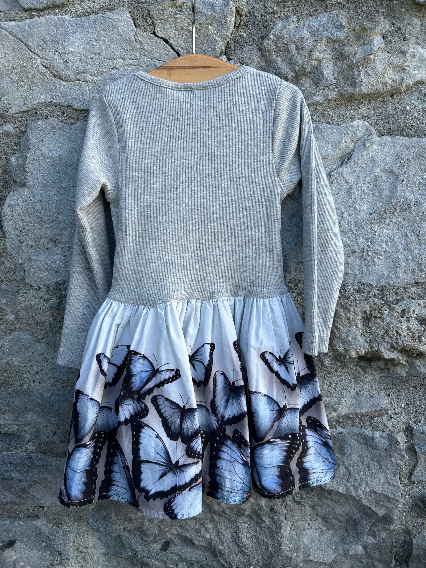 Butterflies Blue&grey dress 12m (80cm)