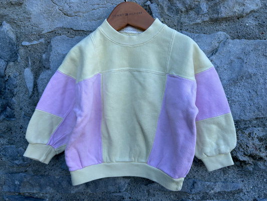 90s yellow&pink sweatshirt  12m (80cm)