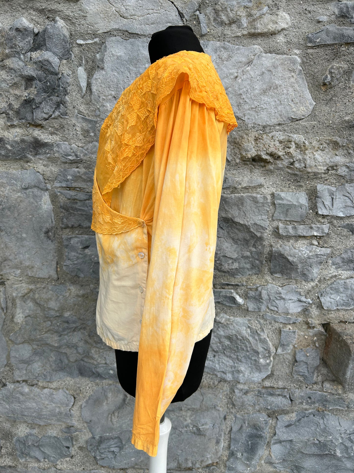 90s yellow ombré blouse uk 12