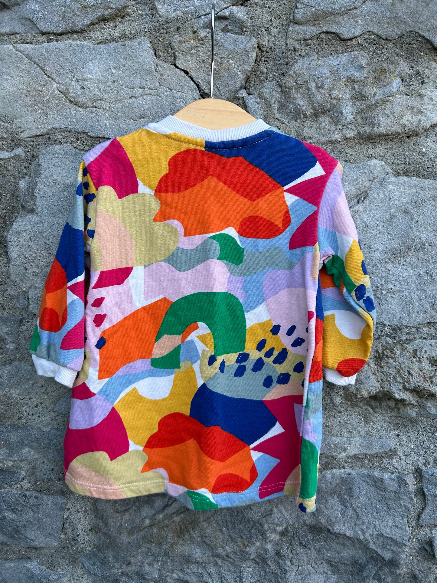 Colourful abstract sweat dress 9-12m (74-80cm)