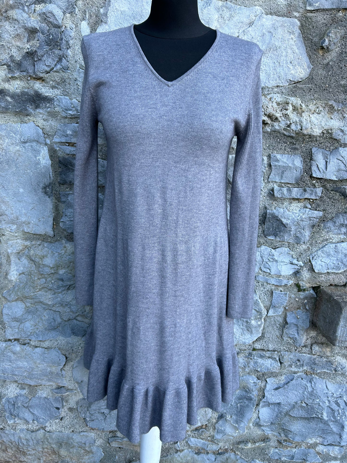 Grey knitted dress uk 8-10