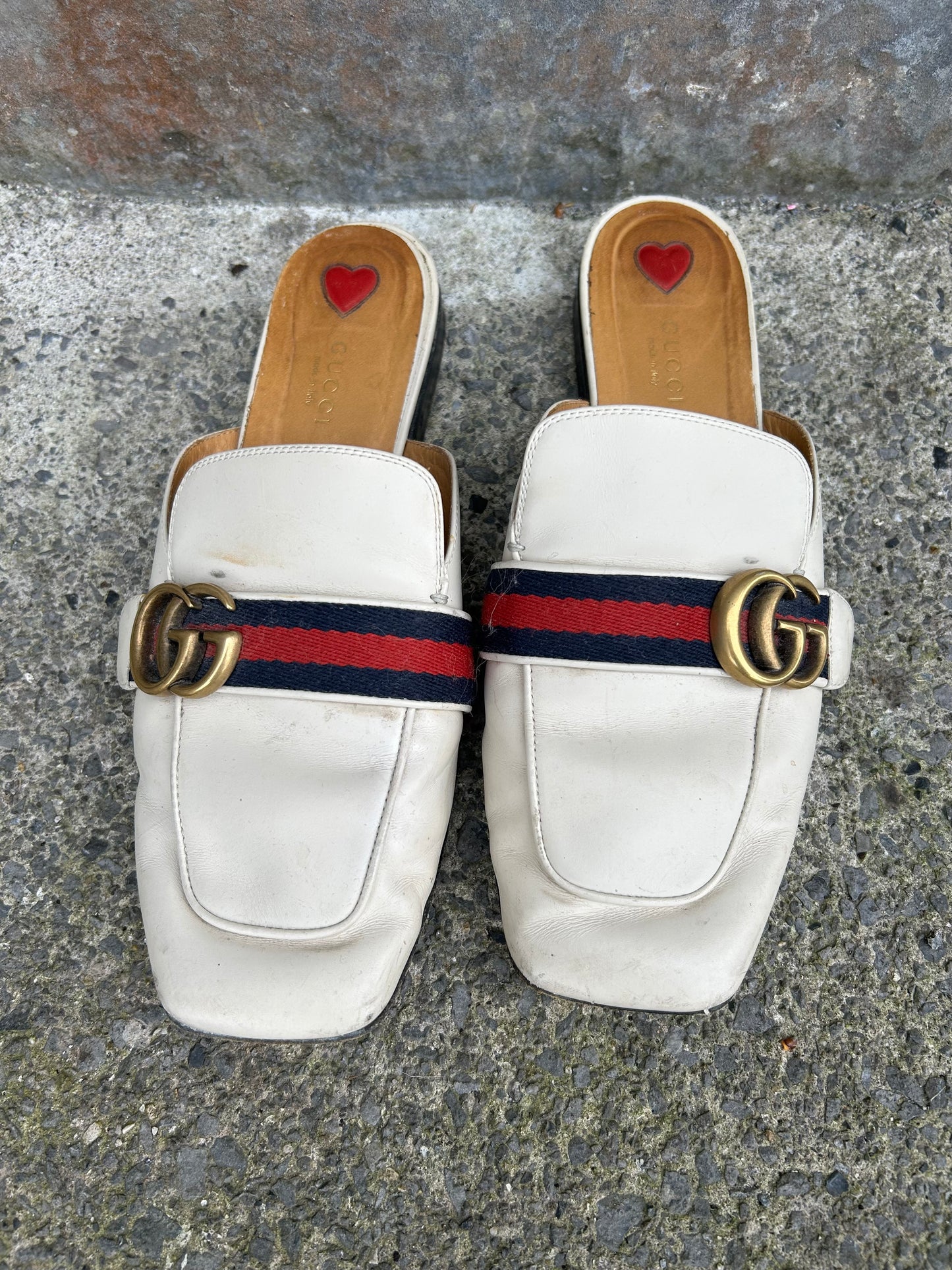 Off white Leather mules uk 6 (eu 39)