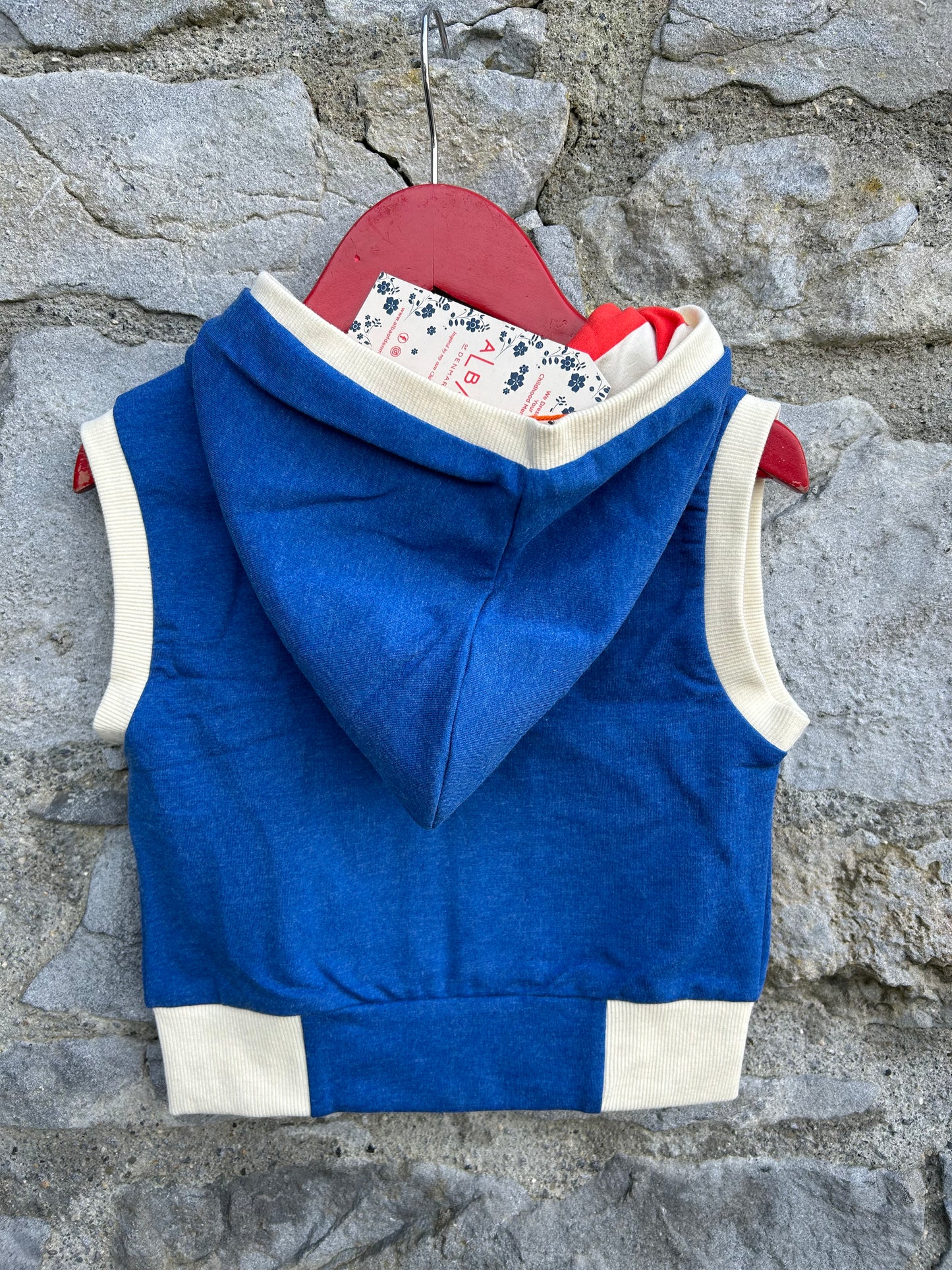 Blue hooded gilet 18m (86cm)