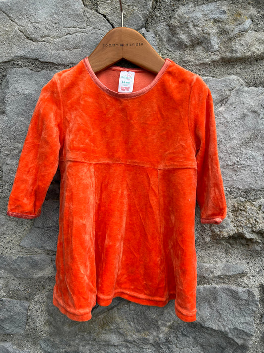 Y2K orange velour dress  6-9m (68-74cm)