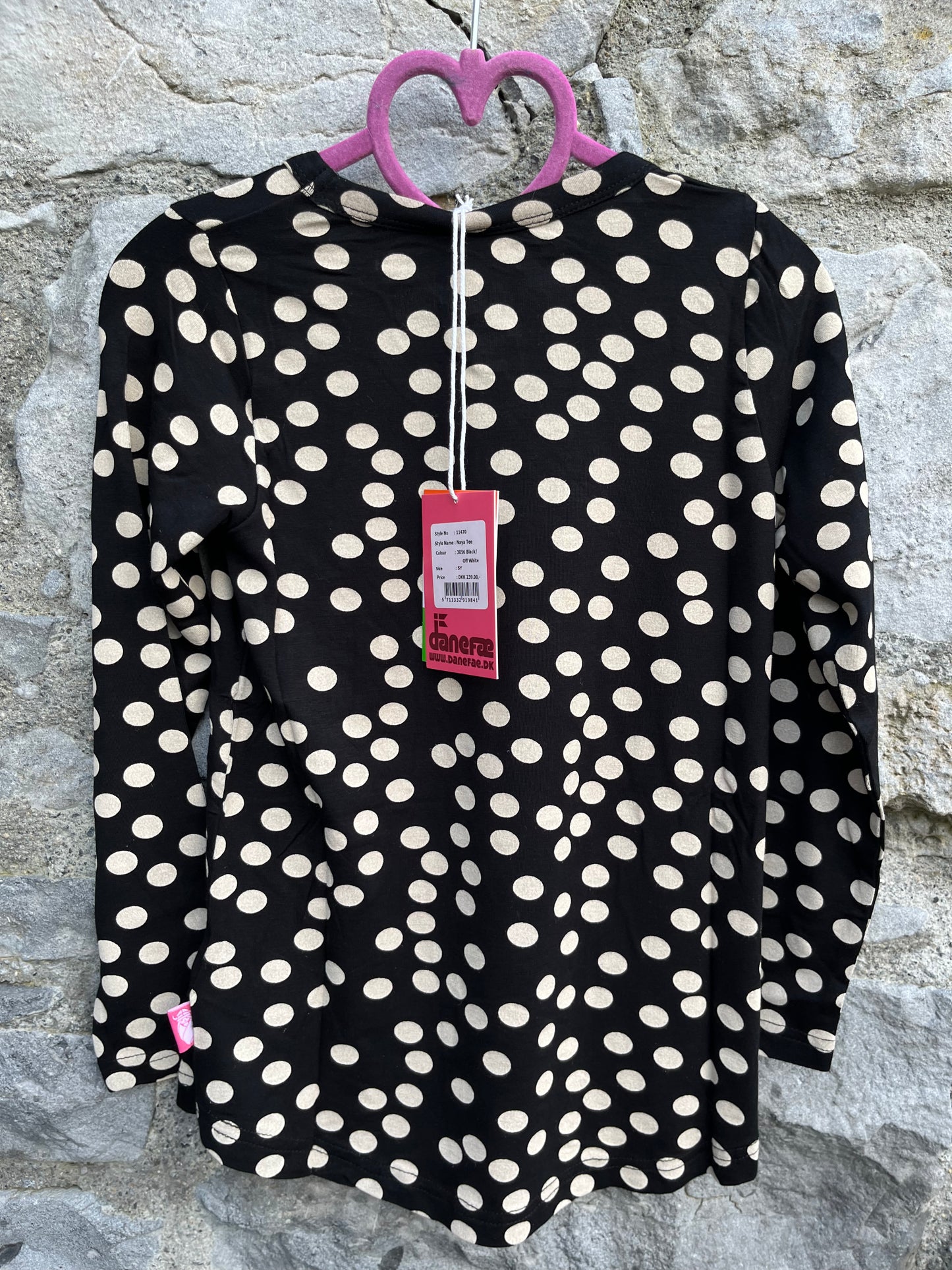 Black spotty top 5-6y (110-116cm)