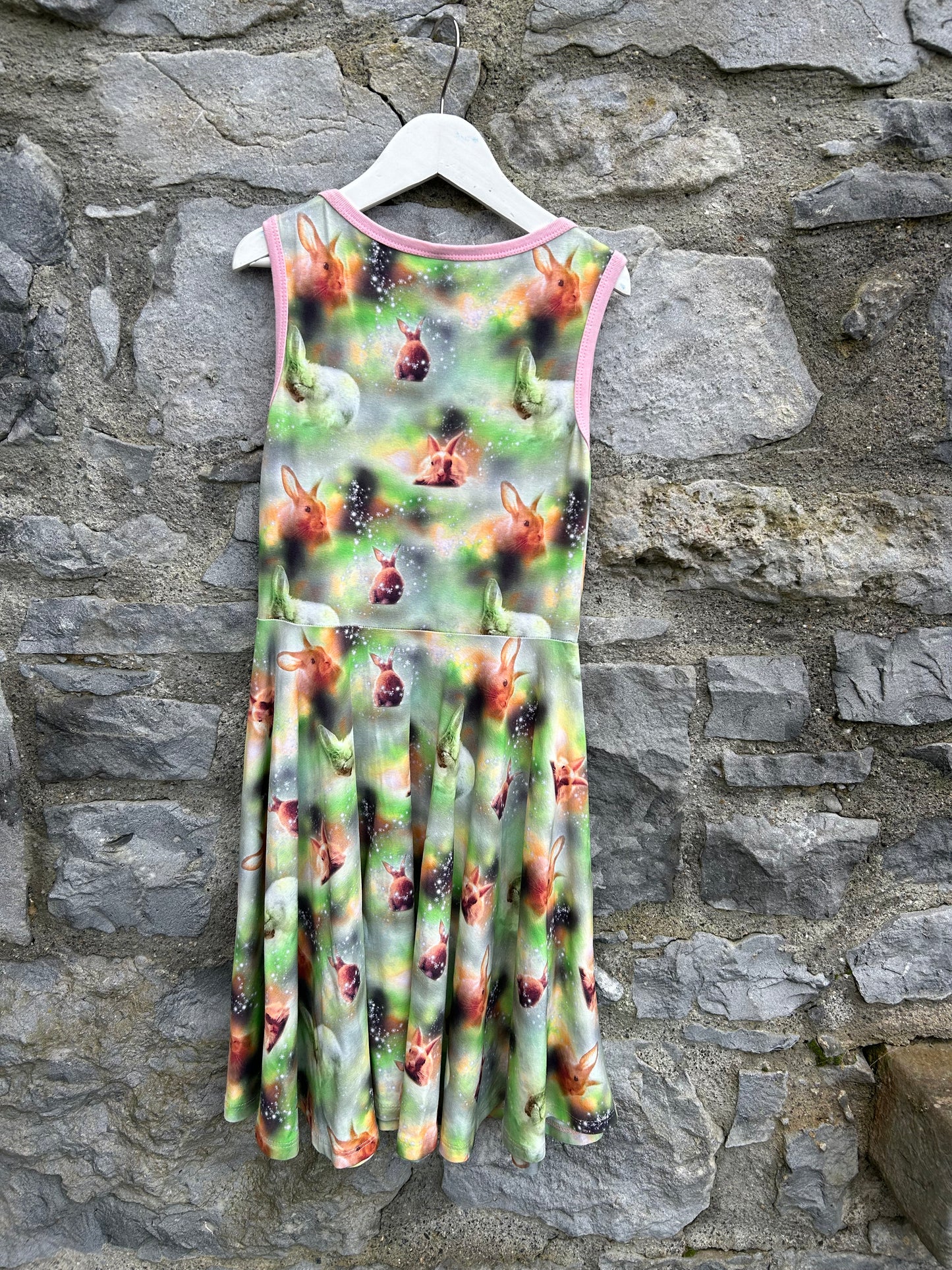 Bunnies green spin dress 9-10y (134-140cm)