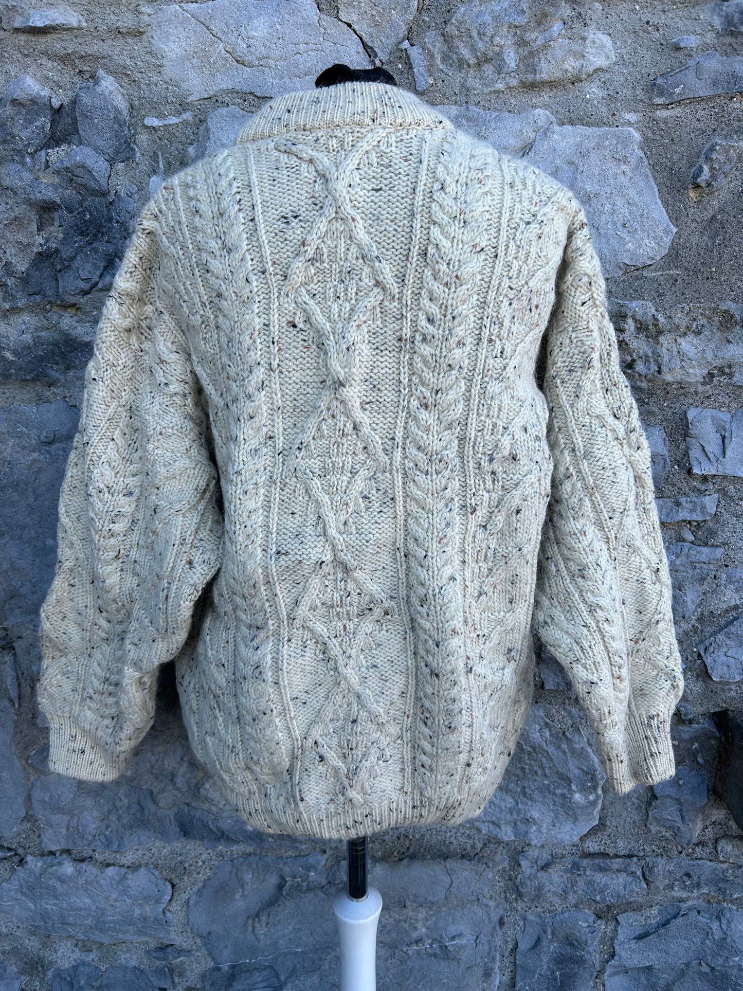 Aran style Beige melange jumper Medium
