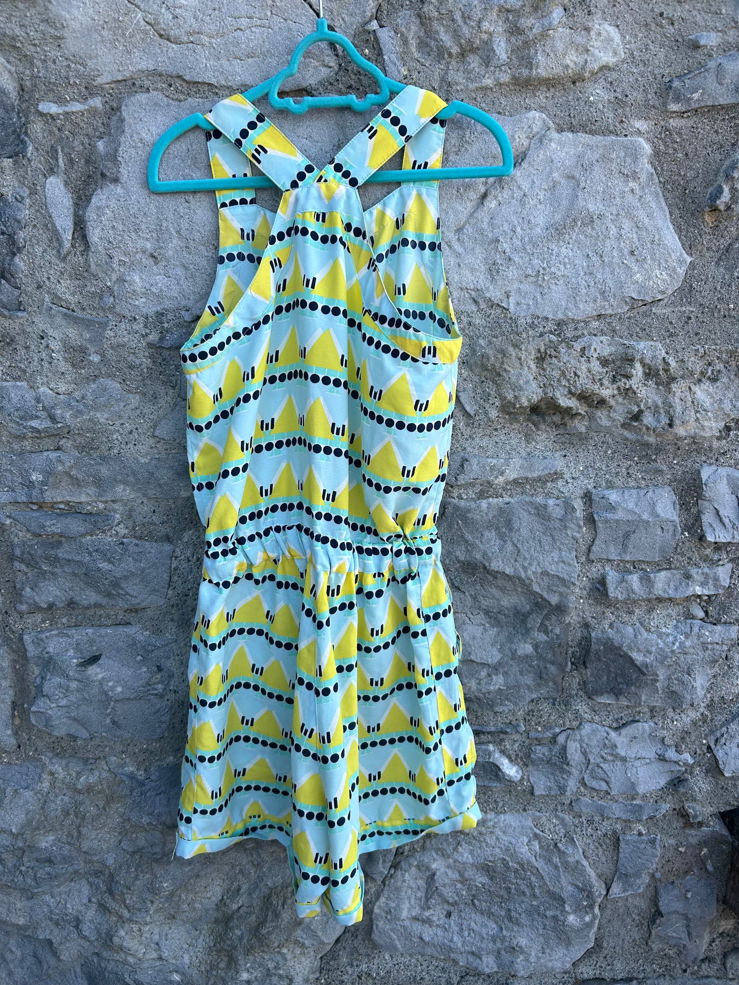 Green&yellow spotty jumpsuit 11y (146cm)