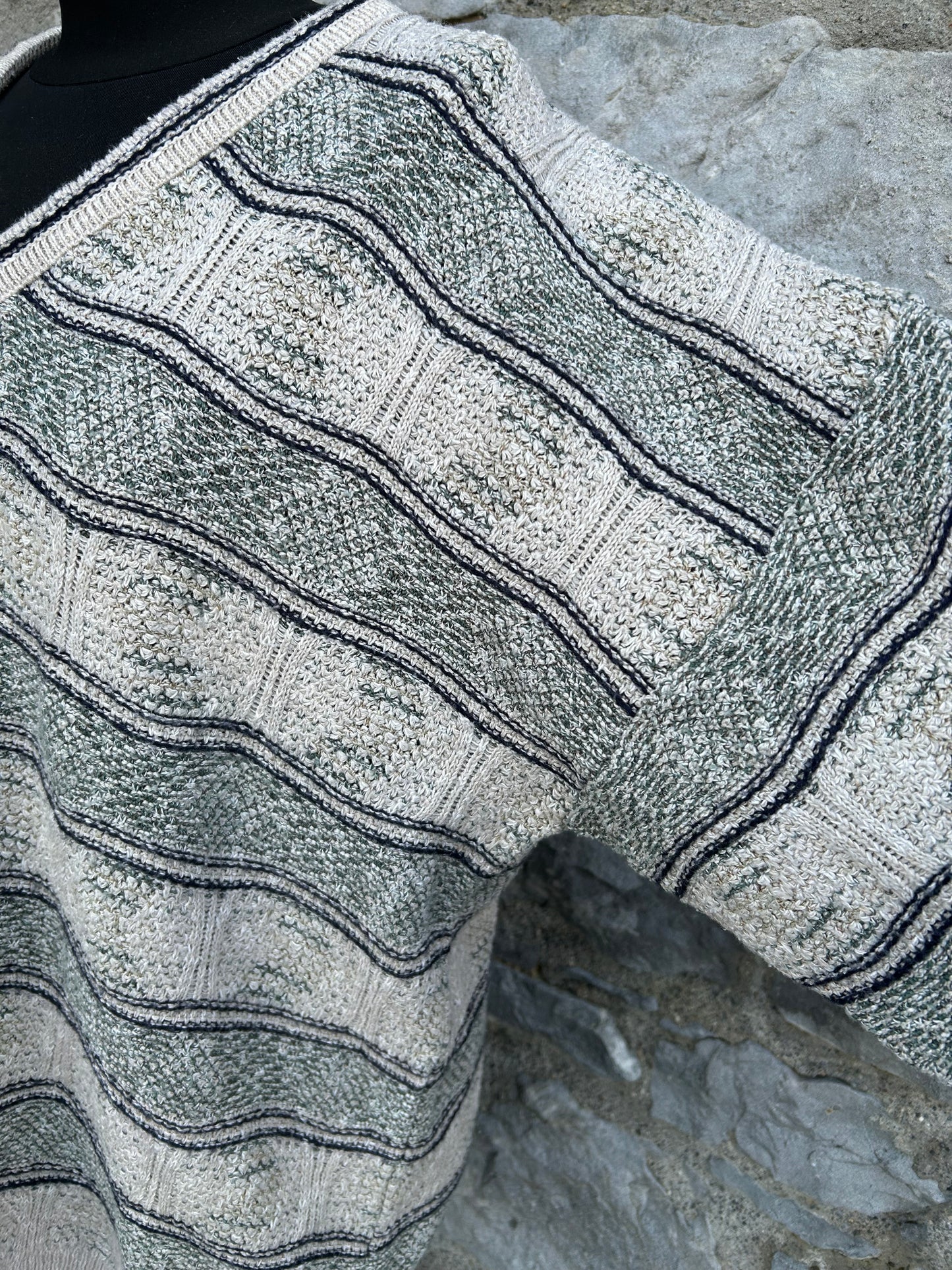 80s grey panel jumper L/XL