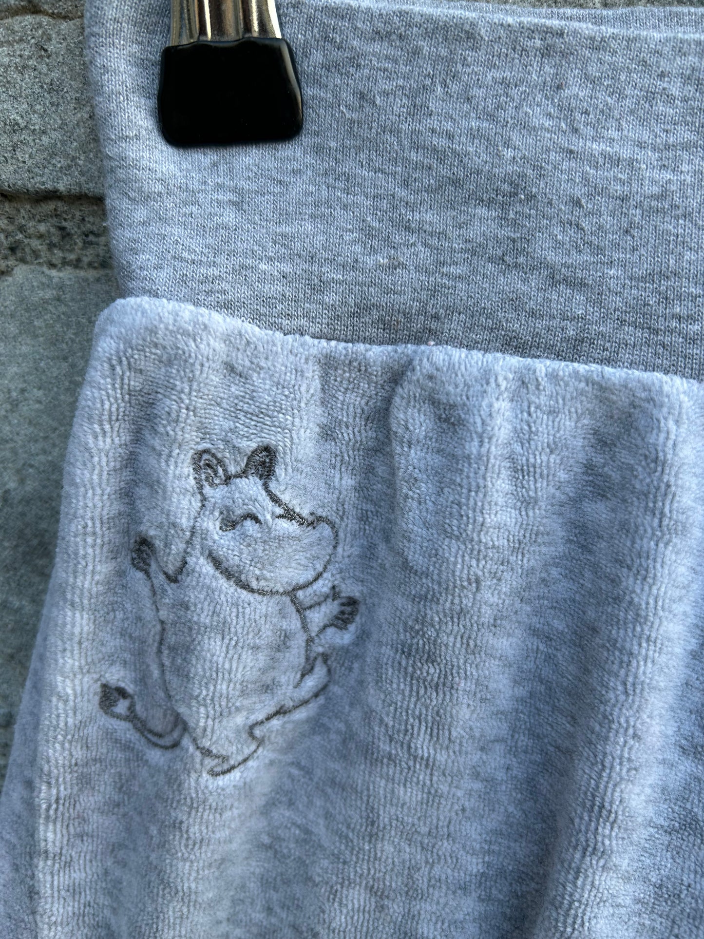 Grey velour Moomin pants 3-6m (62-68cm)