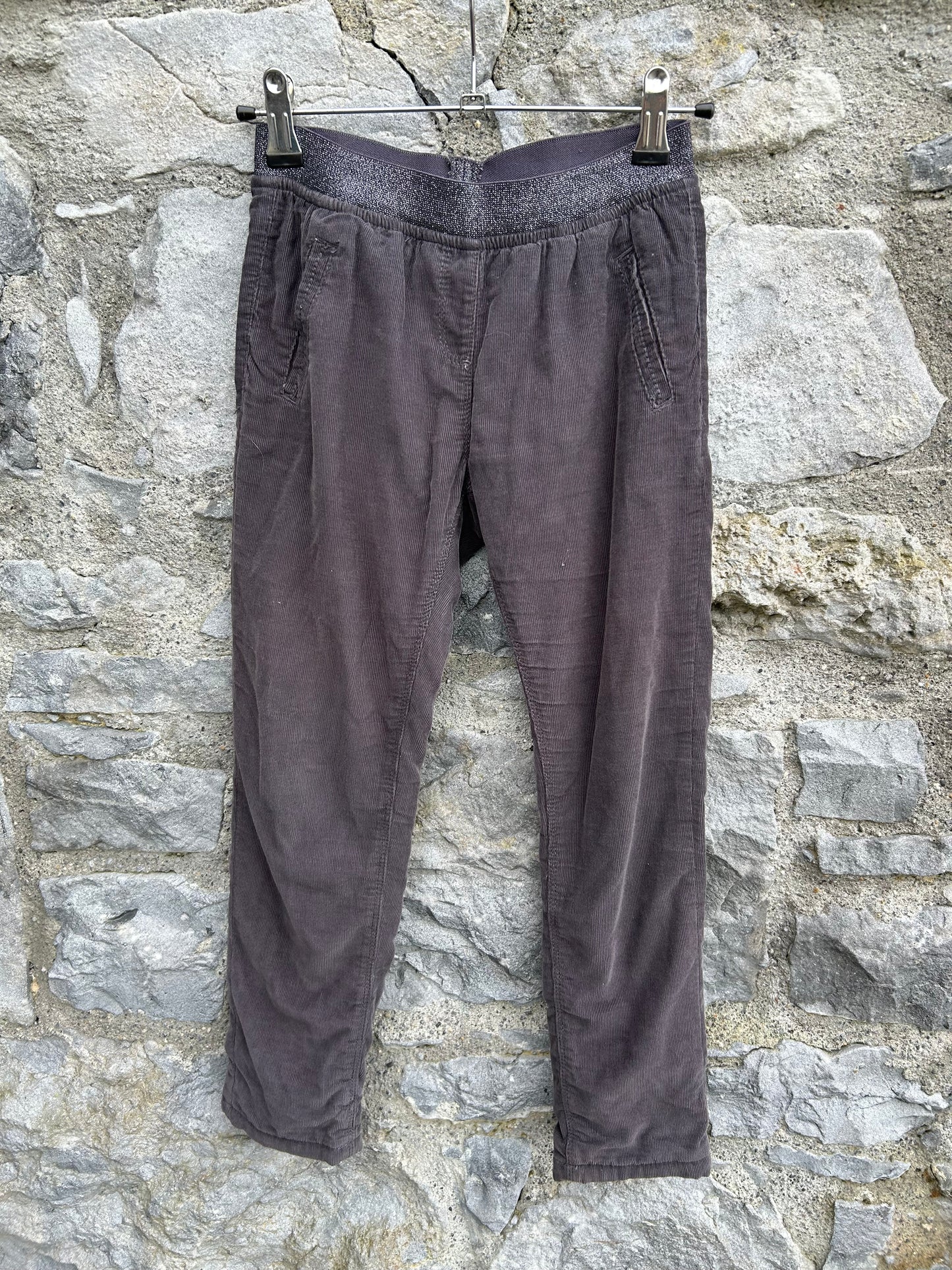 Grey cords with glitter waistband 7-8y (122-128cm)