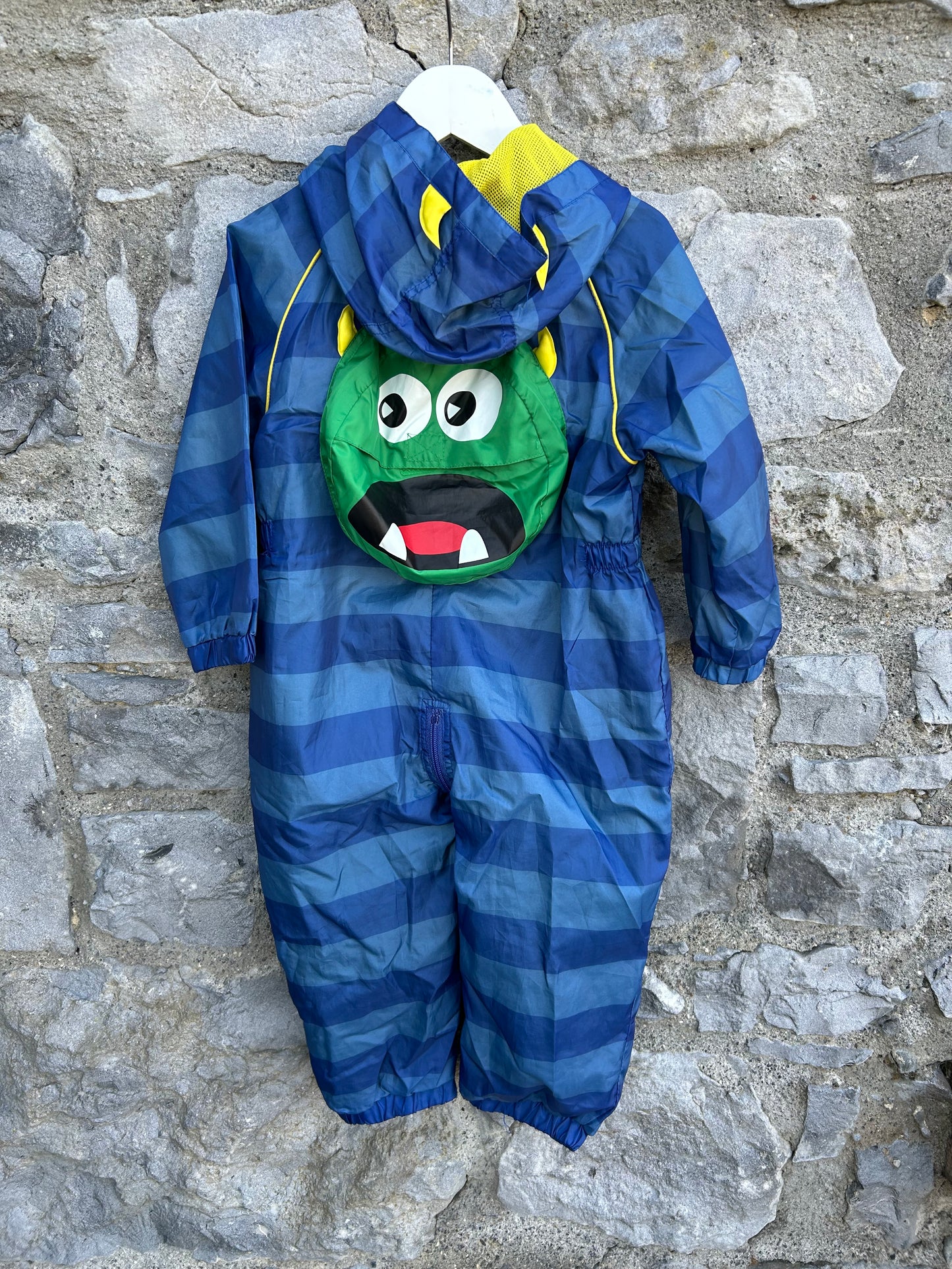 Blue&navy stripes monster puddle suit 18-24m (86-92cm)