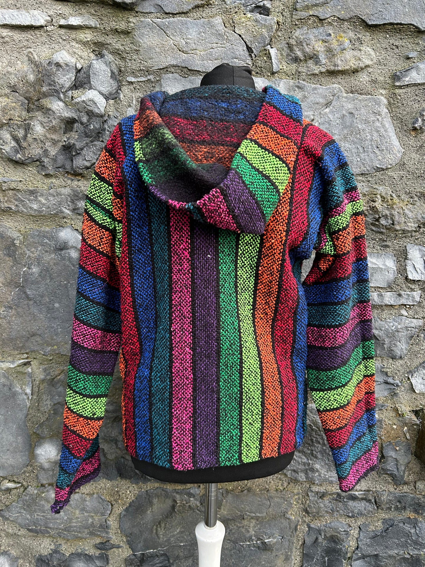 90s rainbow stripes hoodie uk 12