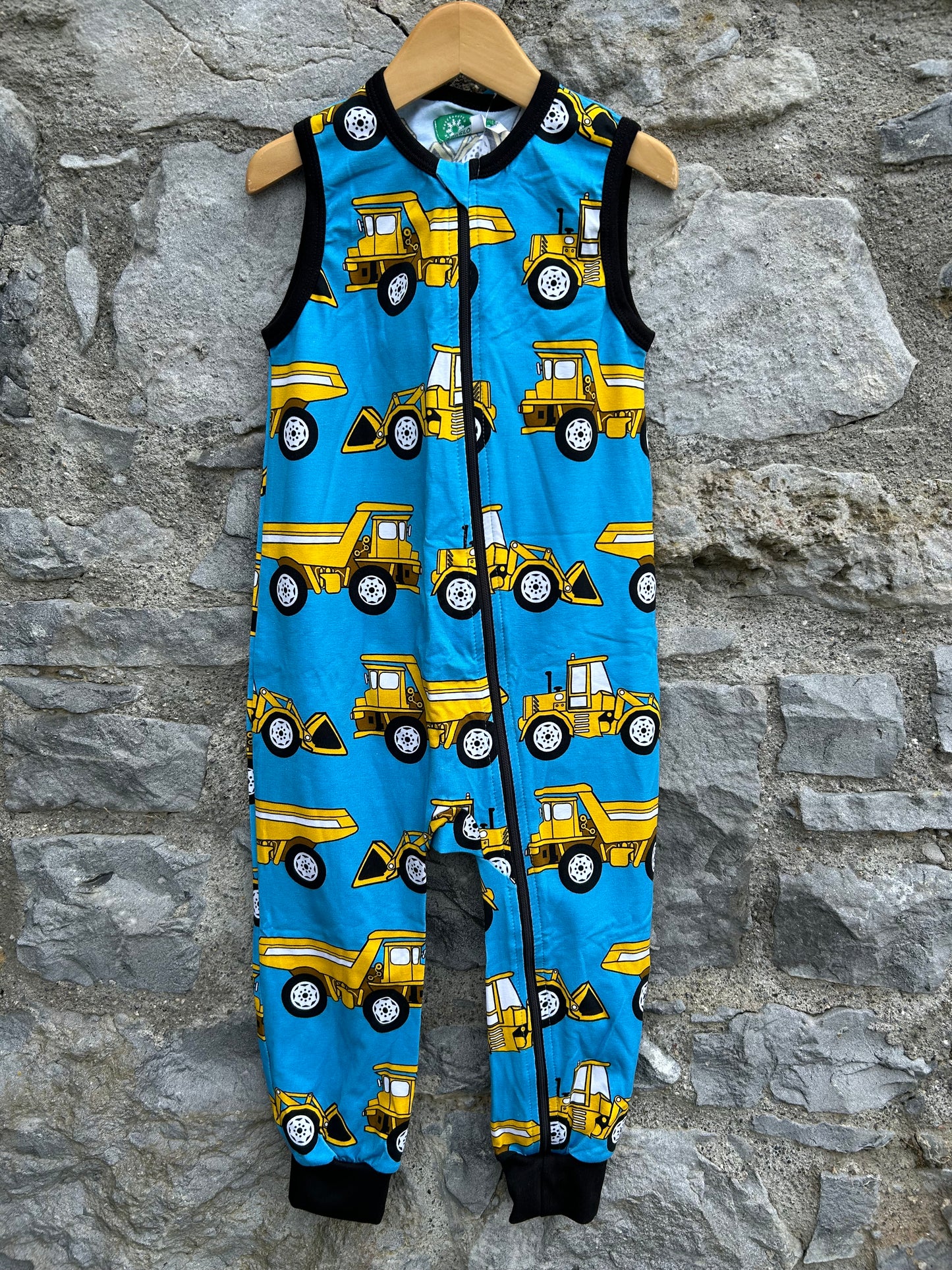 Dumpster trucks blue playsuit 3-4y (98-104cm)