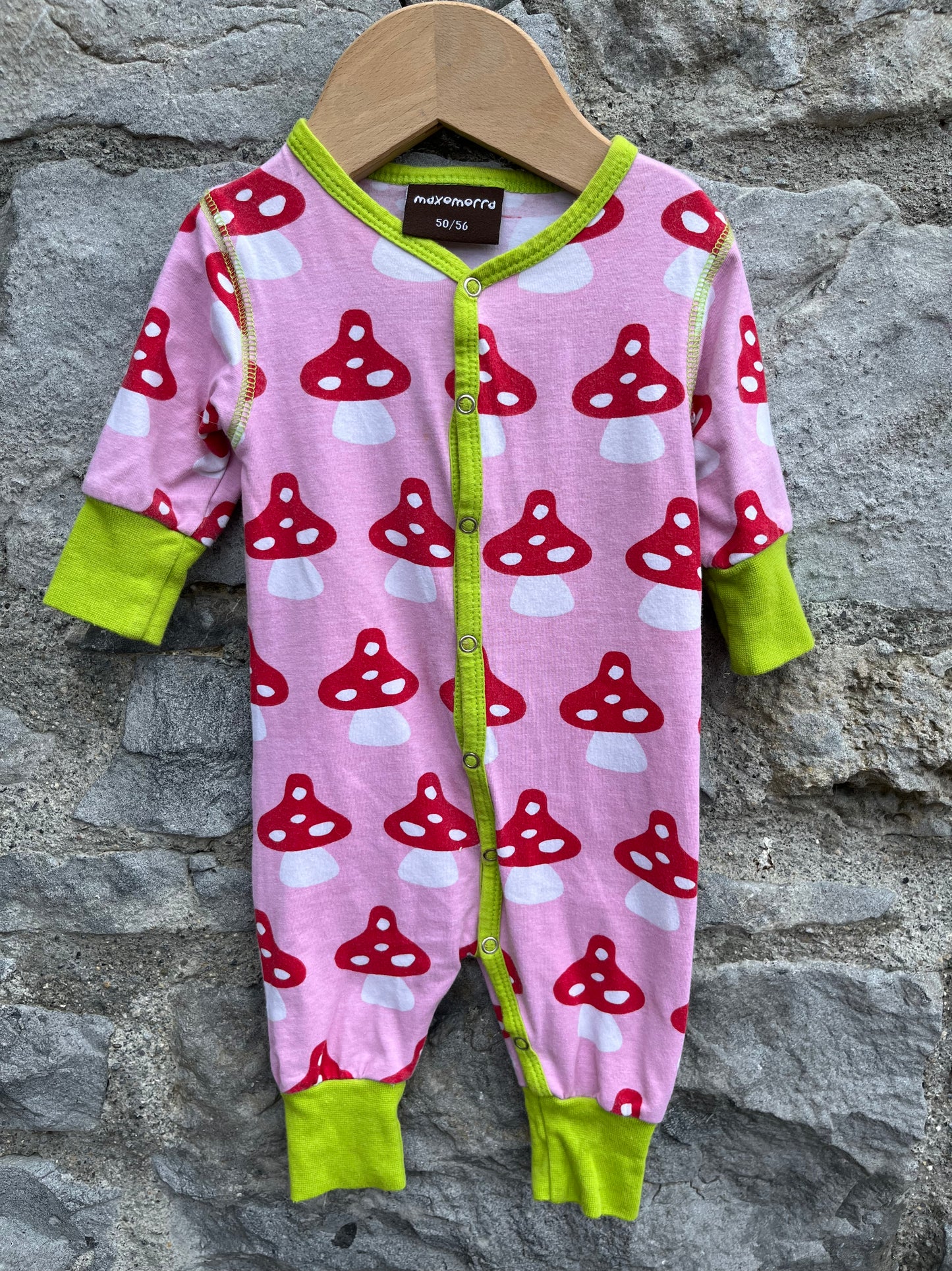 Pink mushroom onesie 0-1m (50-56cm)