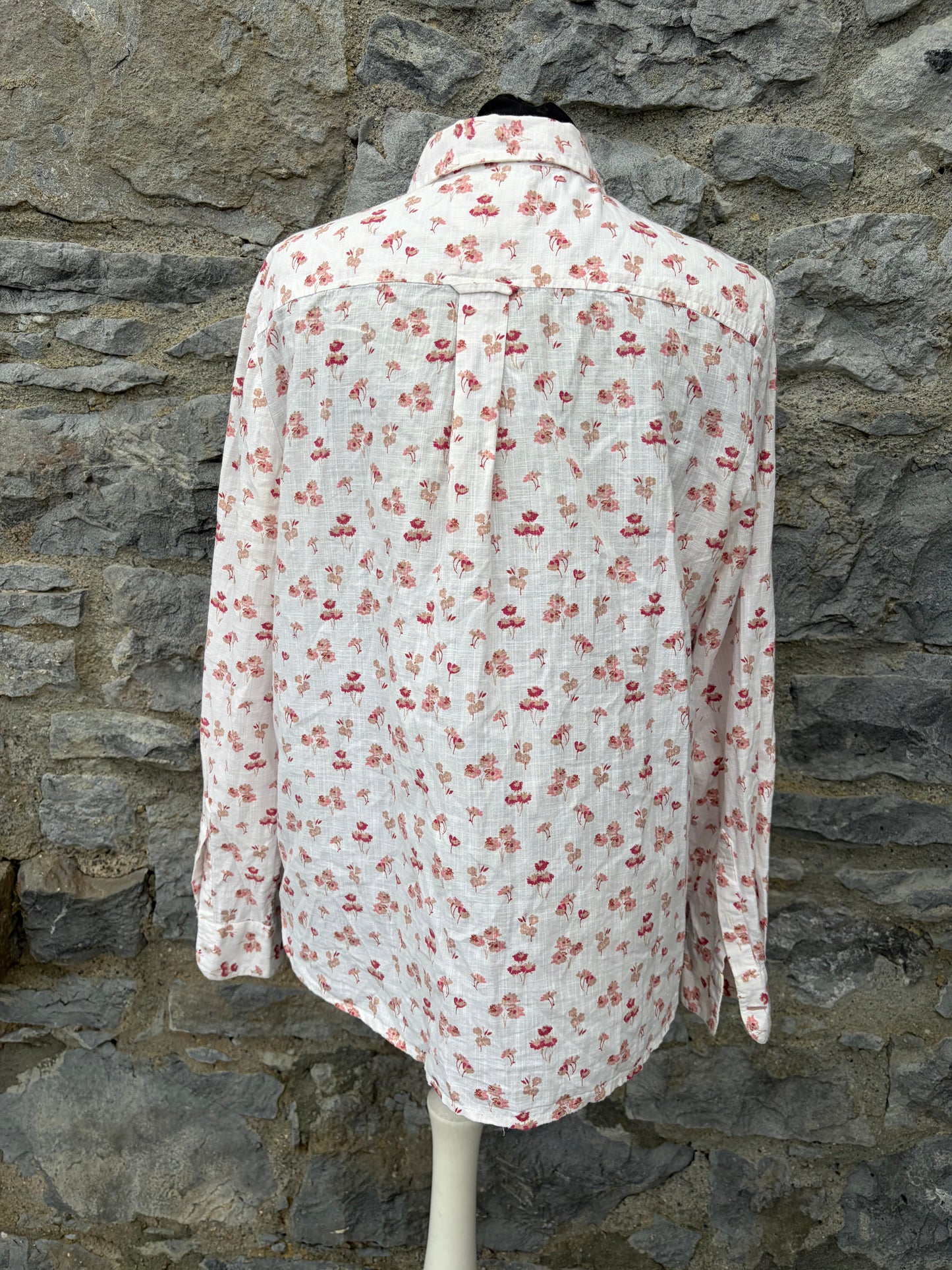 White prairie-style print blouse uk 14